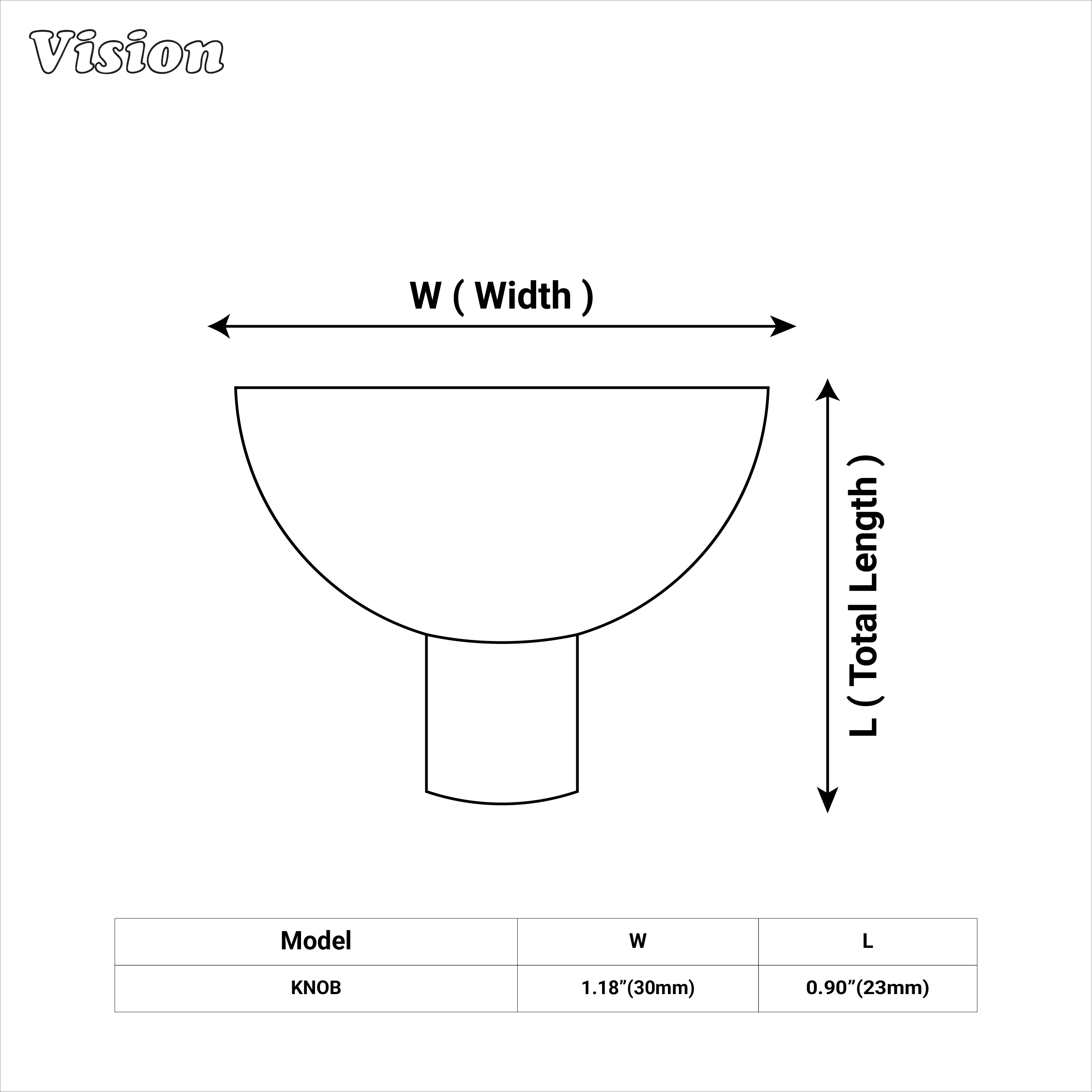 Antique Bronze brass cabinet knob with plain profile for cabinets and drawer fronts