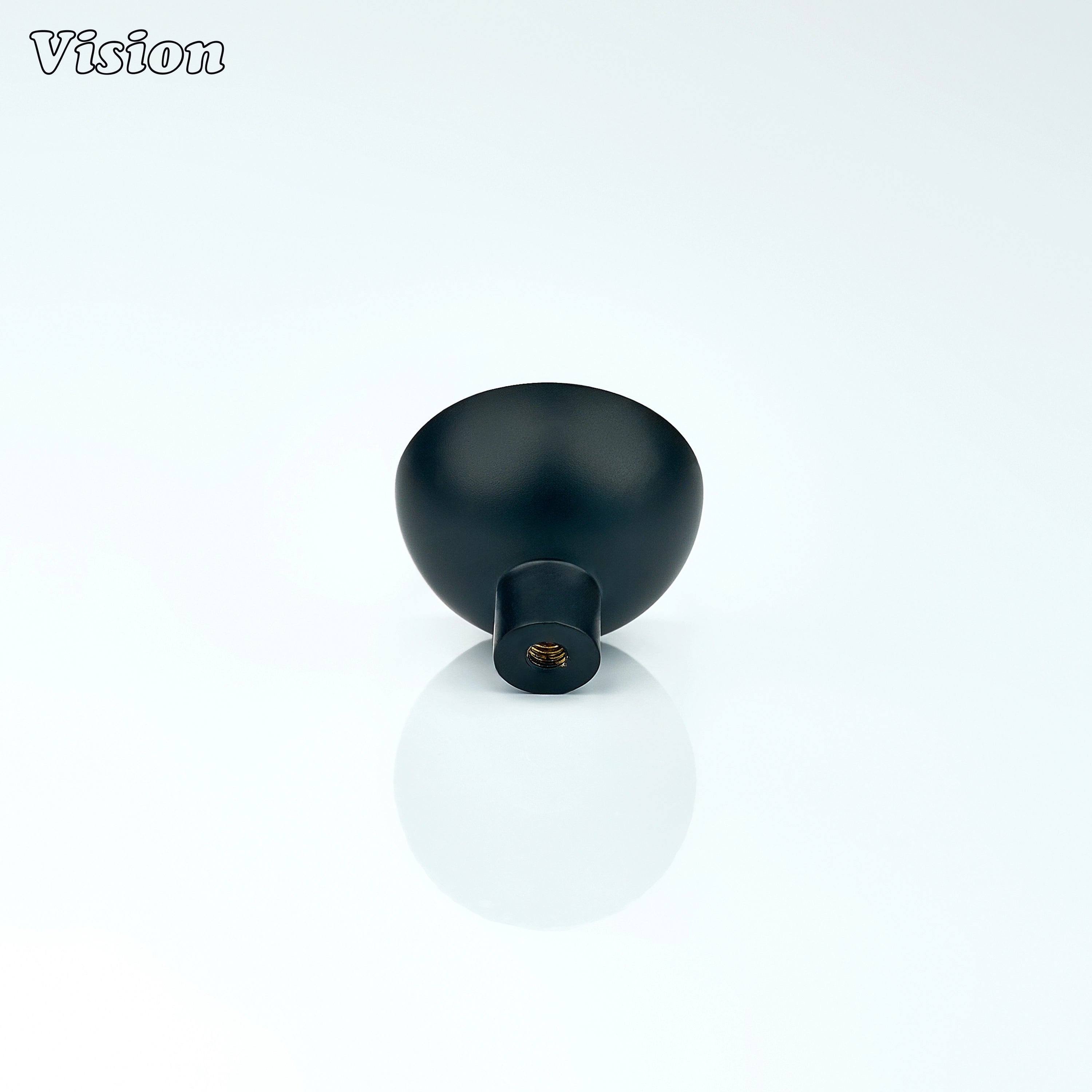 Flat cut Black cabinet knob with curved base for cabinet doors