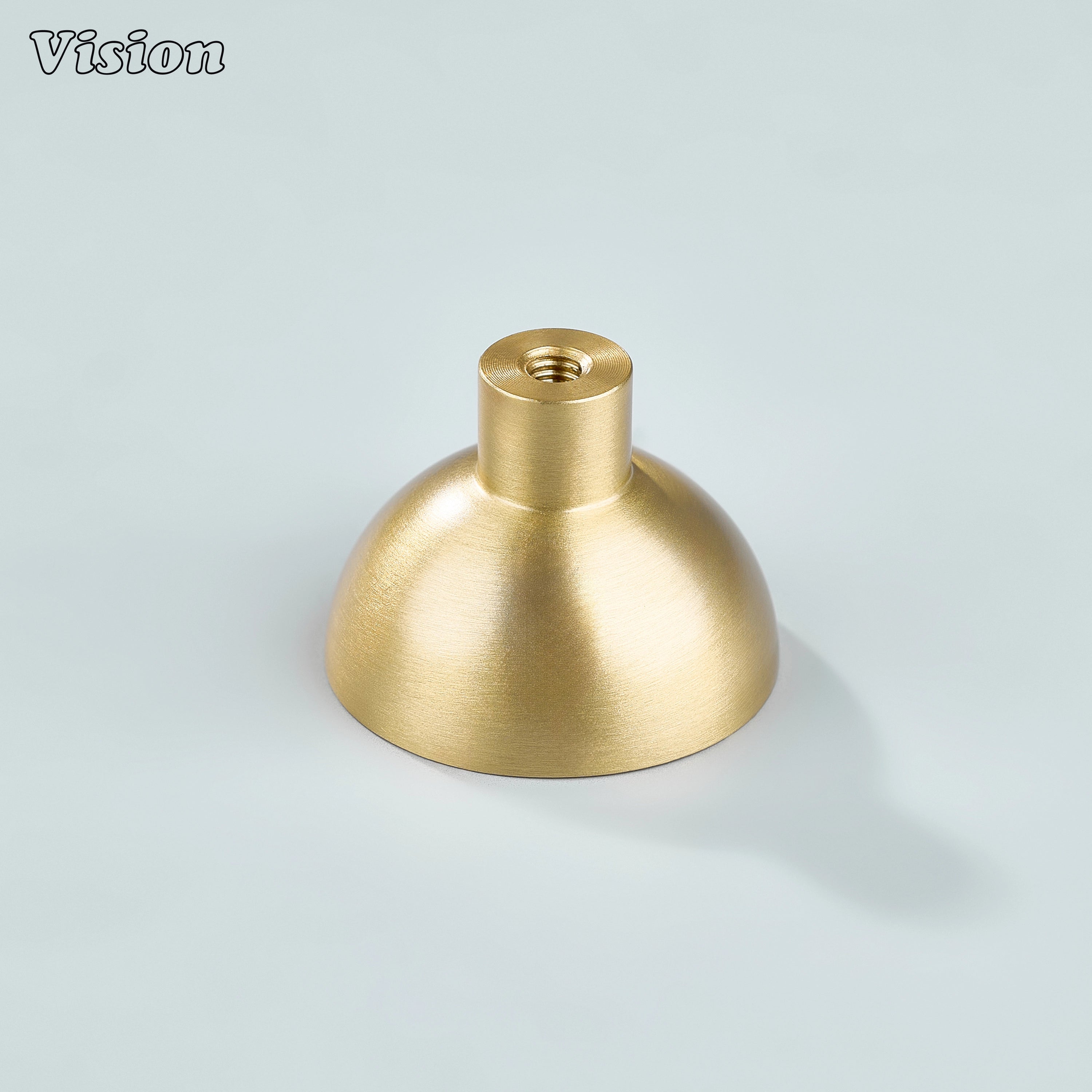 Gold brass cabinet knob featuring smooth flat cut design for wardrobe and dresser drawers