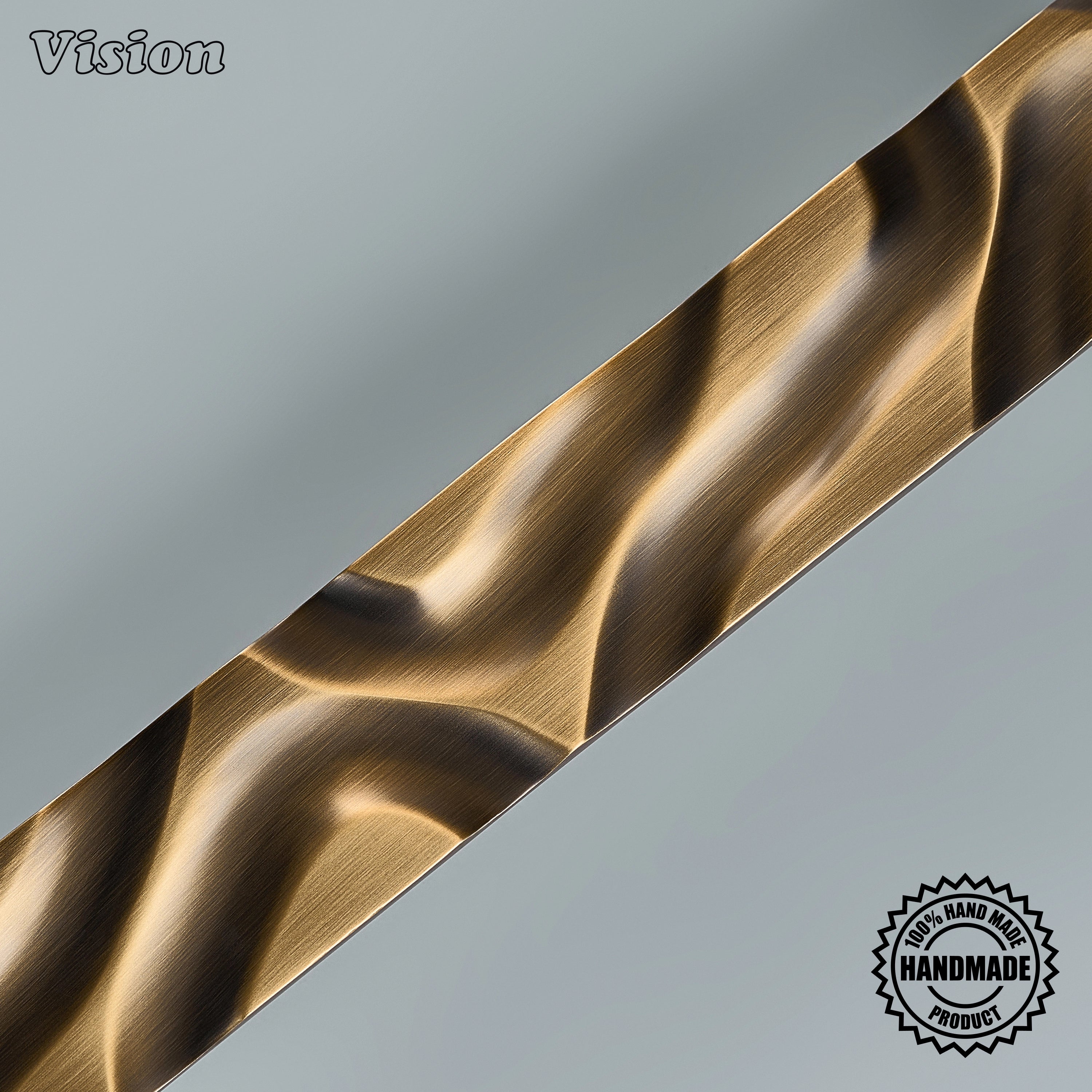 Artisan antique bronze handcrafted door handle with fluid texture for luxury dressing room doors