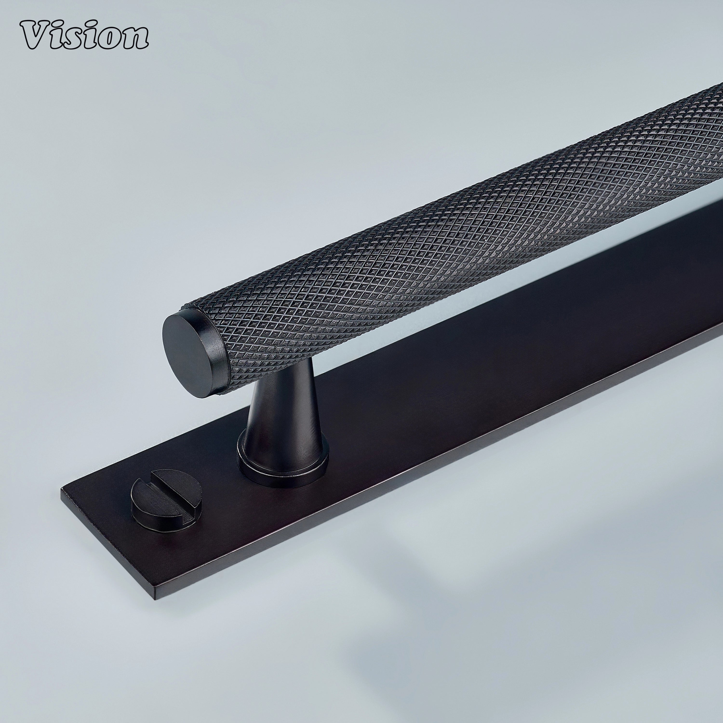 Knurled brass cabinet handle in Oil Rubbed Bronze finish for kitchen cabinets