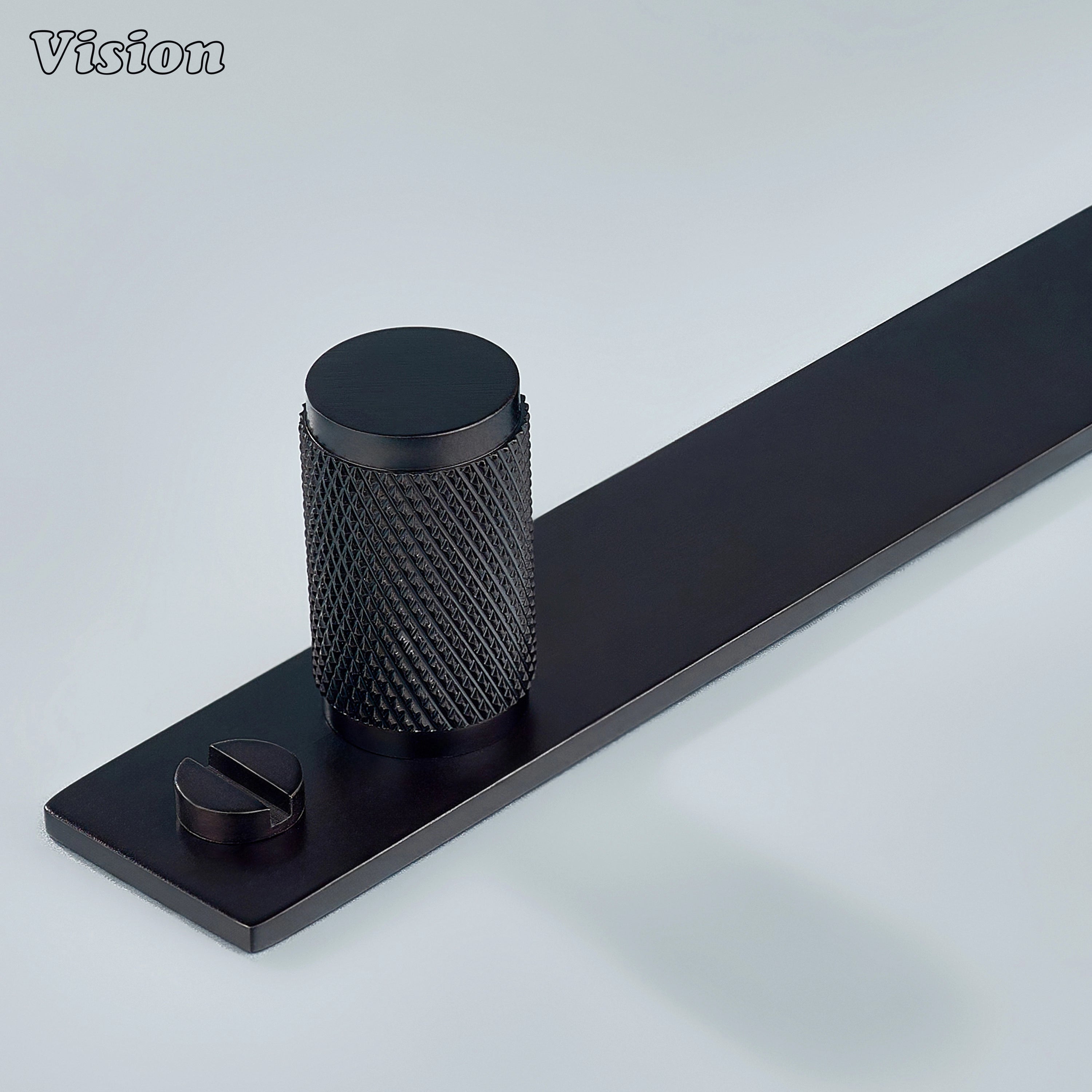 Oil Rubbed Bronze cabinet knob with diamond knurled cylindrical grip for cupboards