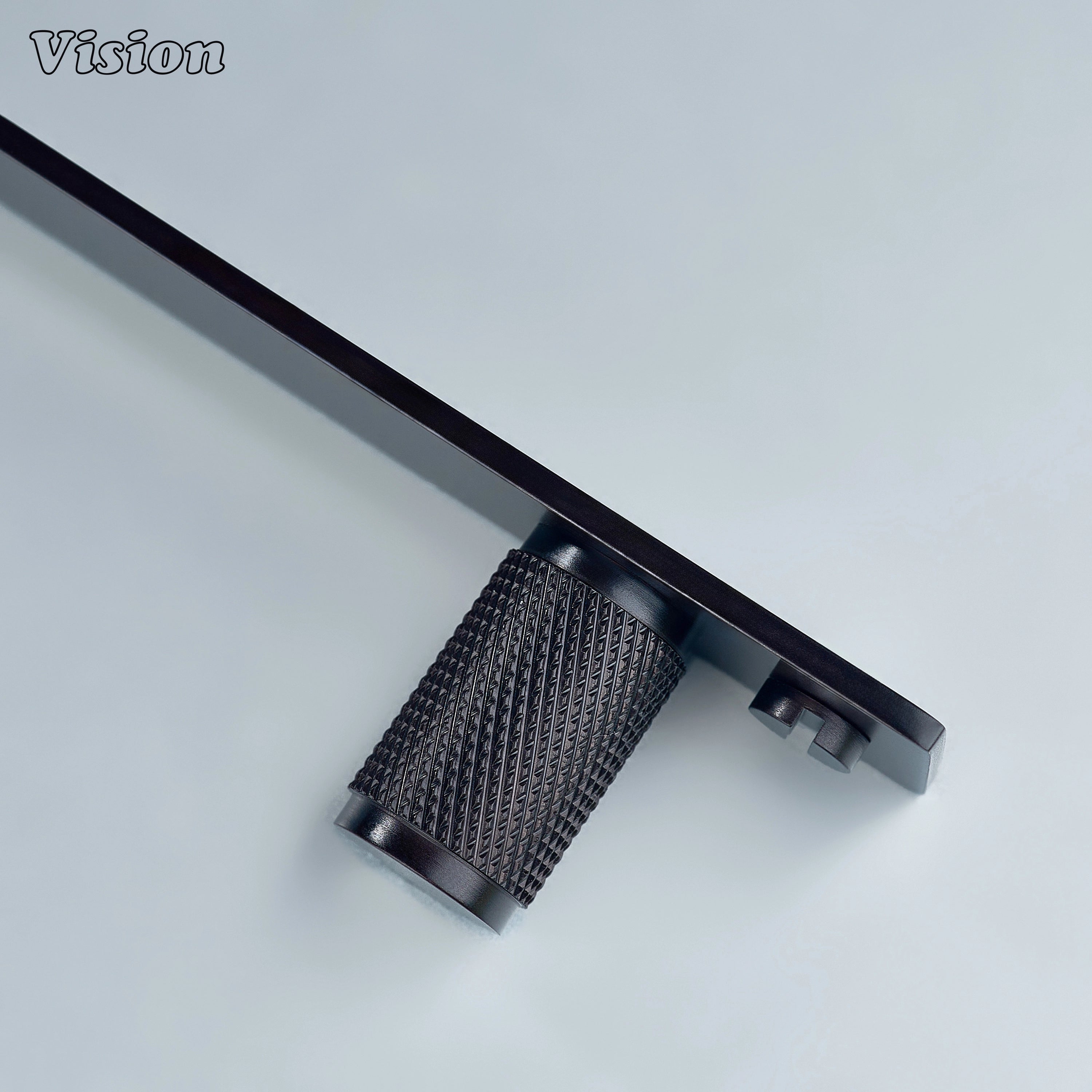 Oil Rubbed Bronze knurled cabinet knob with round brass cylinder for interior furniture