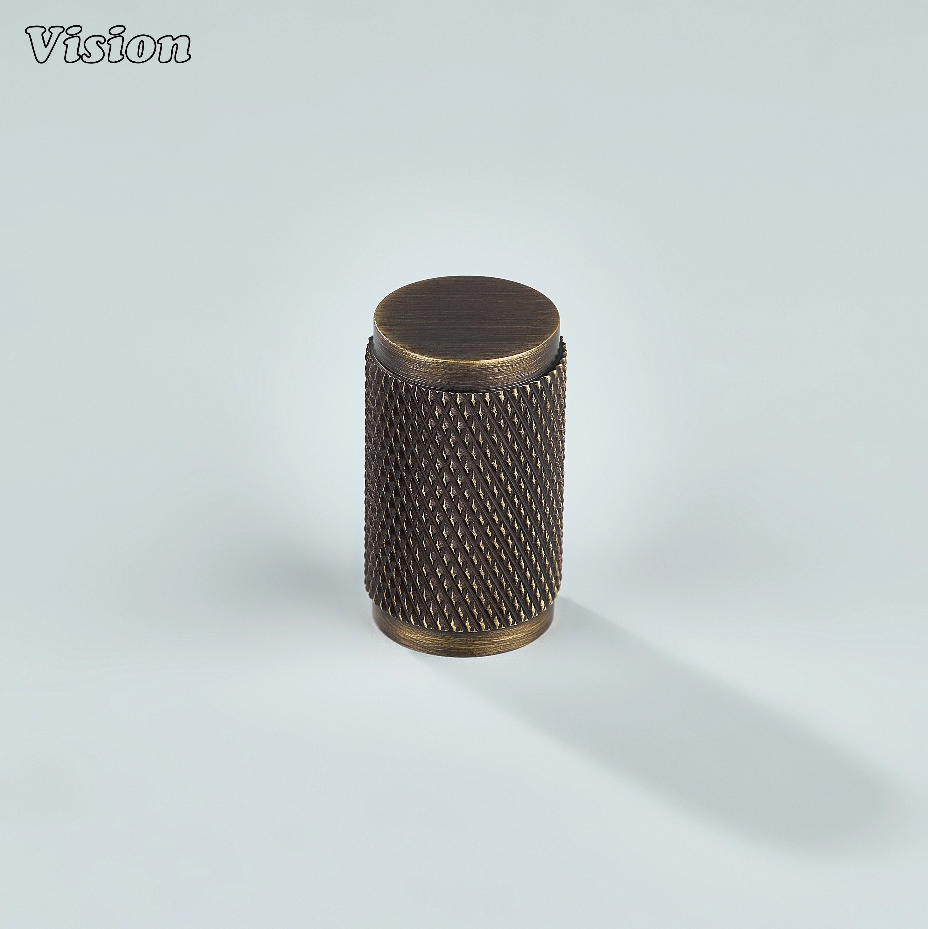 Antique Bronze knurled cylinder cabinet knob for drawers