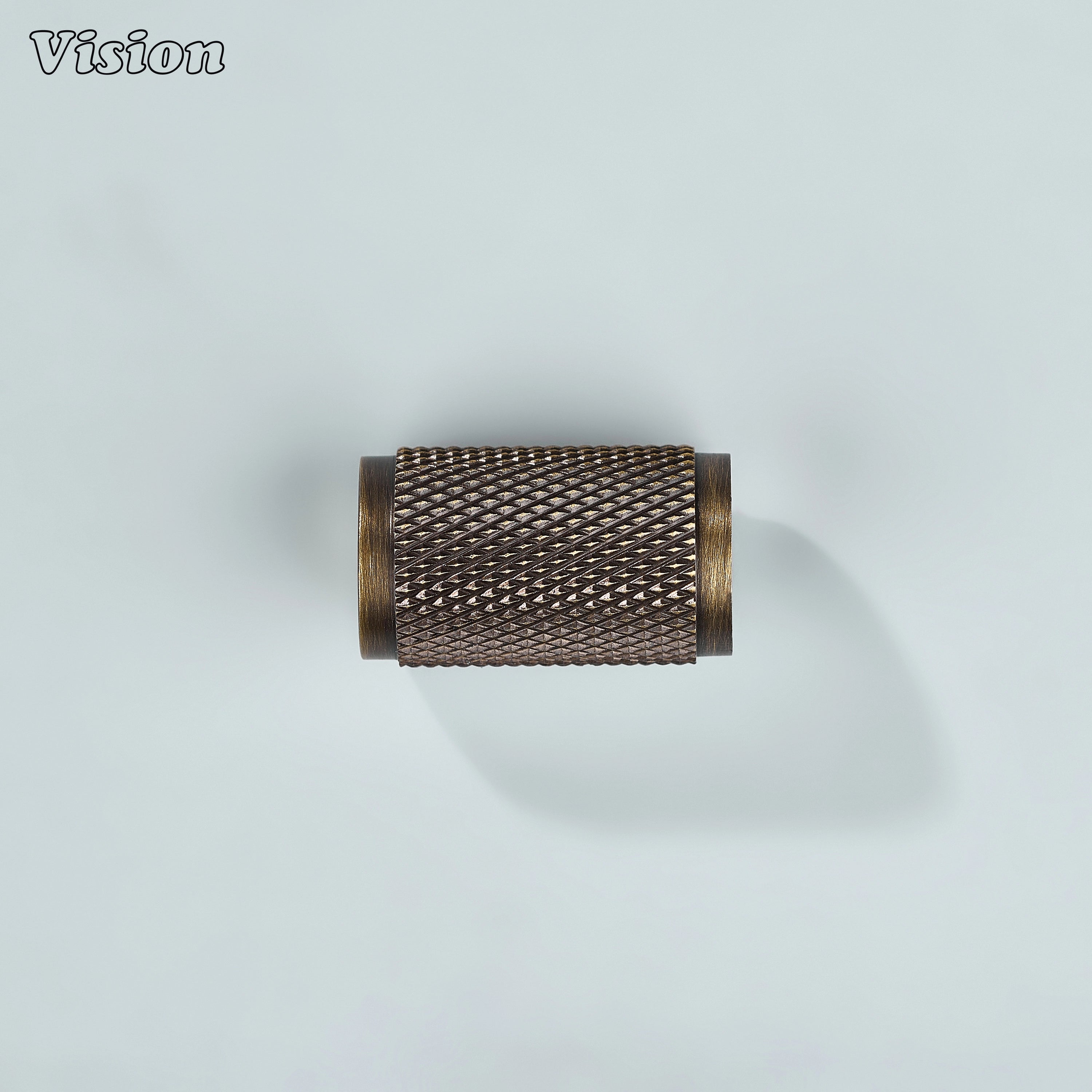 Antique Bronze knurled cylinder knob for wardrobe doors