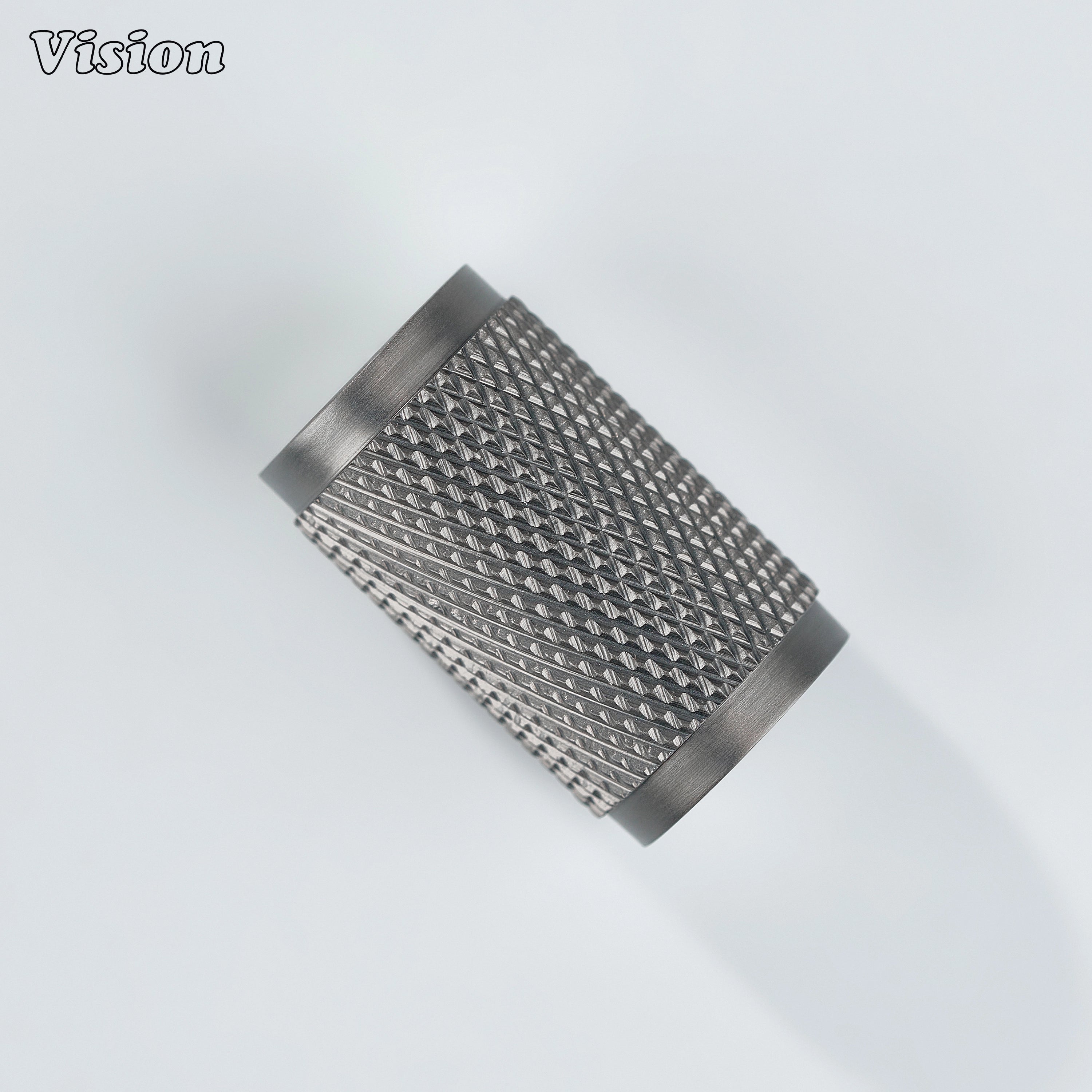 Meridian Gunmetal knob mounted on vanity