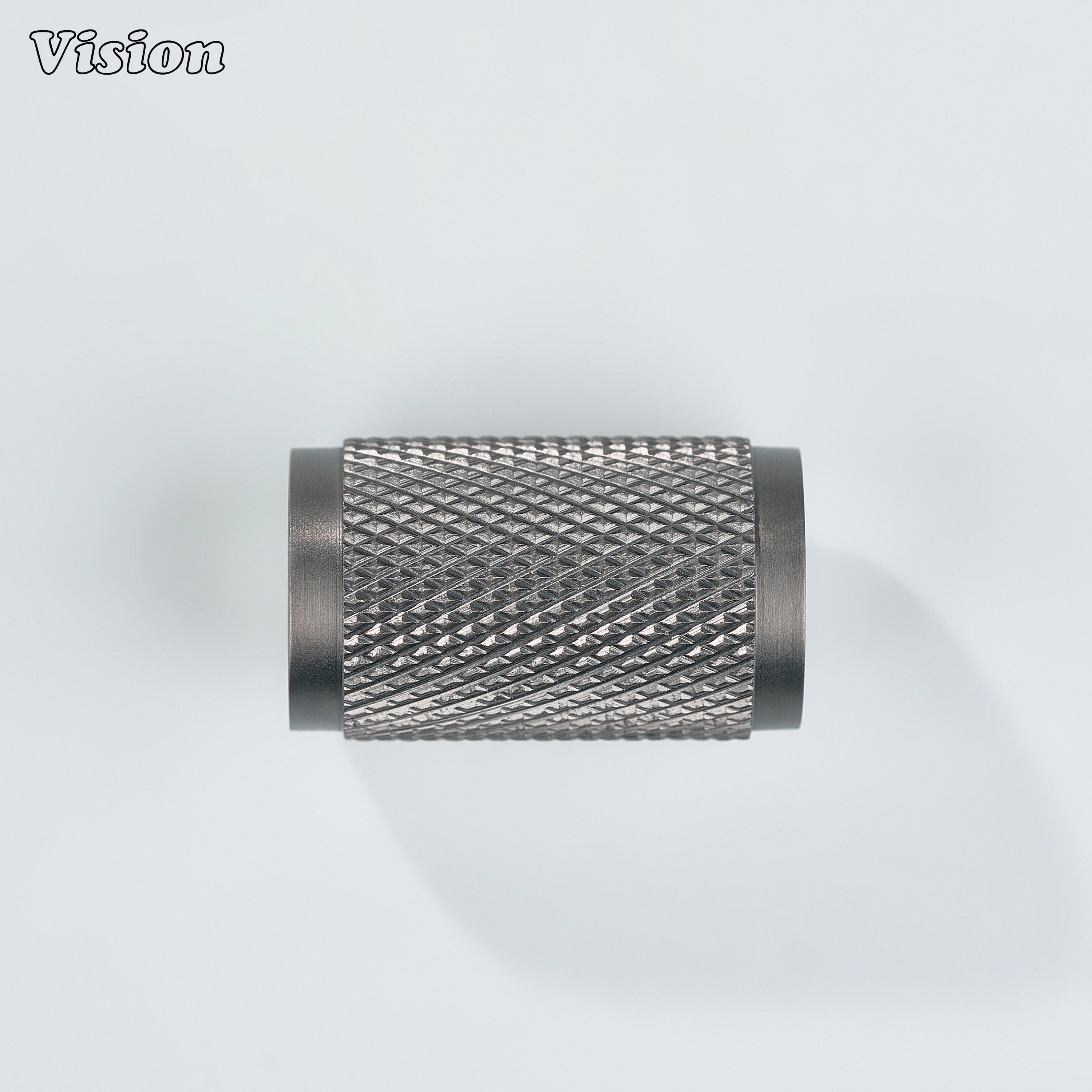 Gunmetal knurled cylinder knob for wardrobe doors