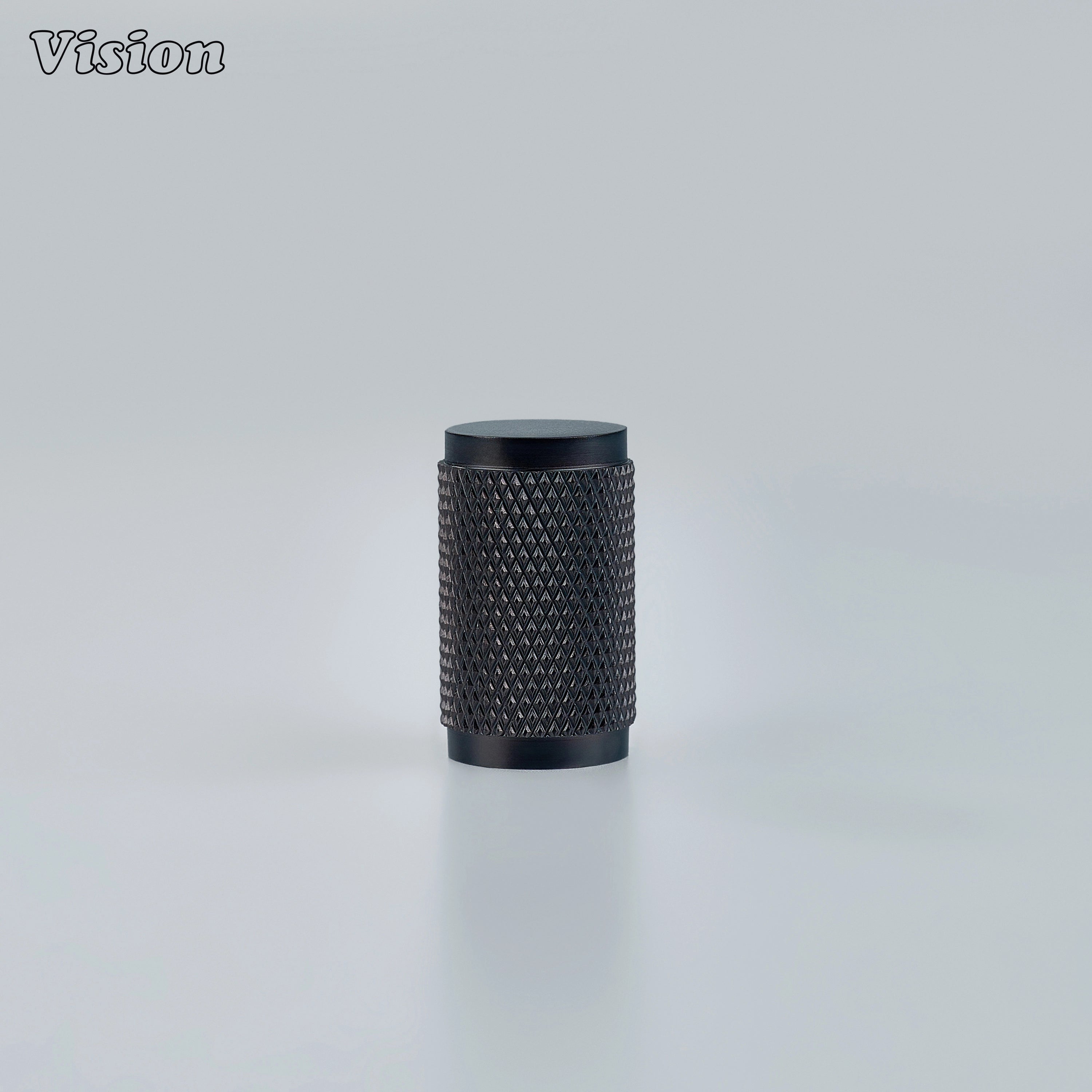 Oil Rubbed Bronze Meridian knurled cabinet knob close-up