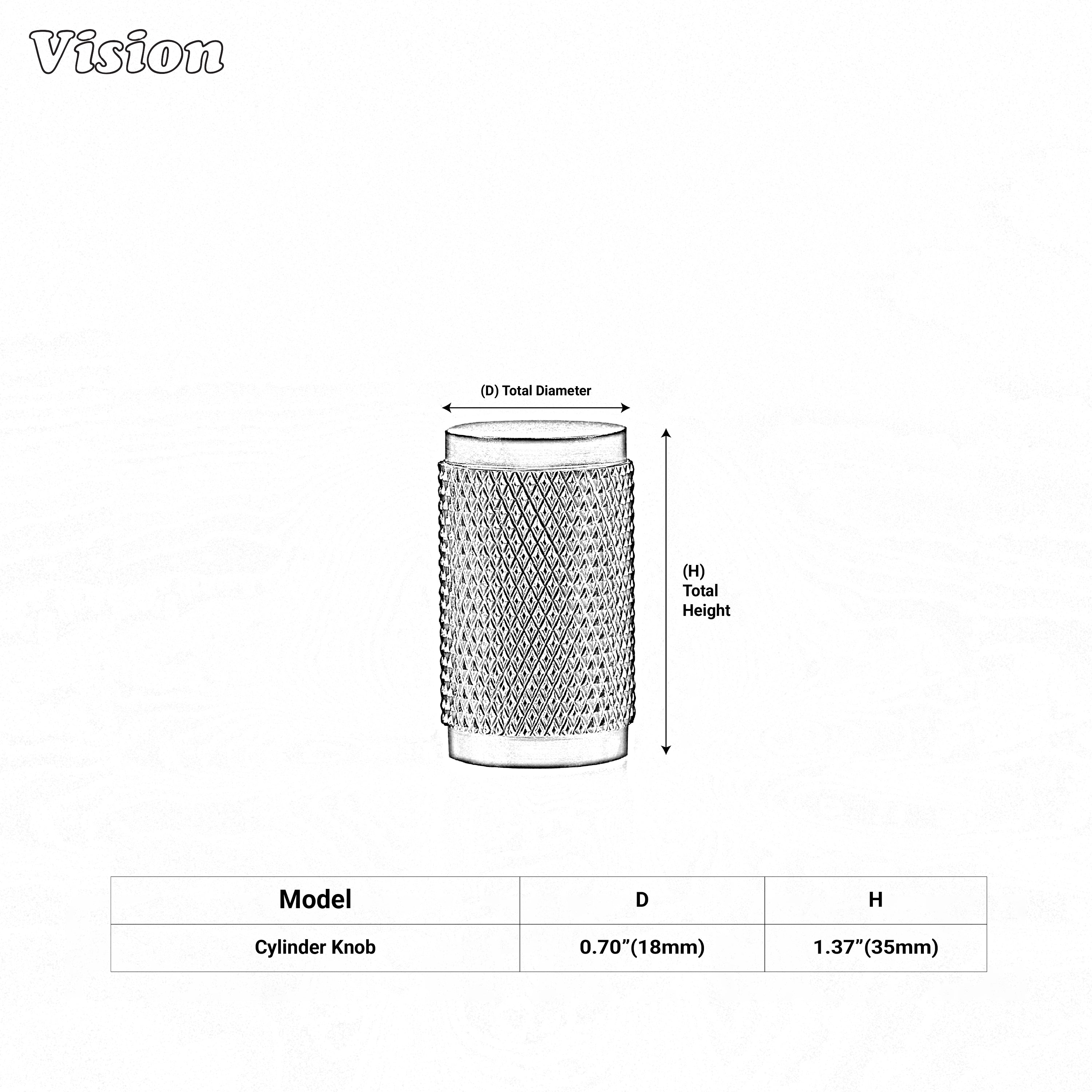 Meridian Silver knurled furniture knob detail