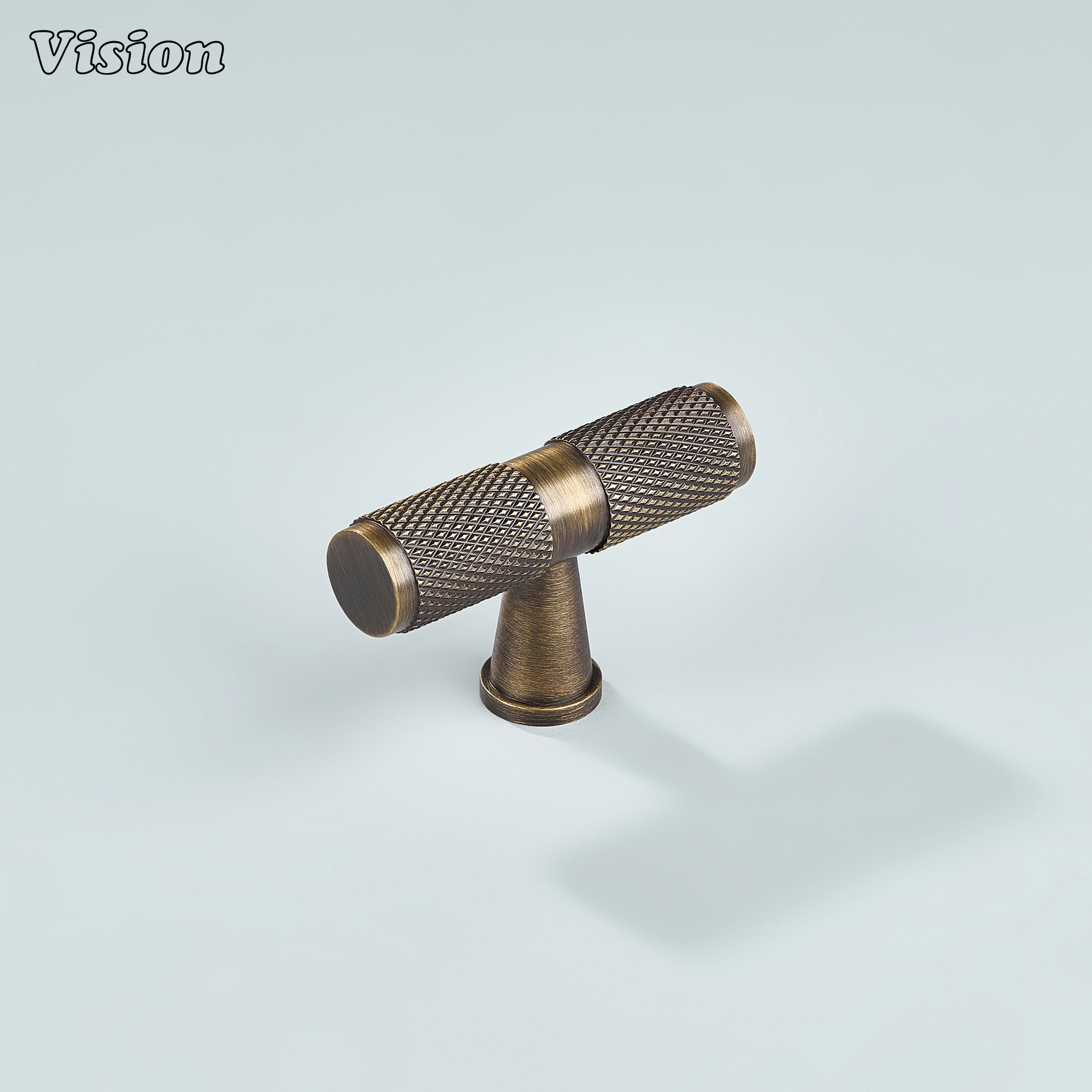 Meridian Knurled T-Knob in Antique Bronze