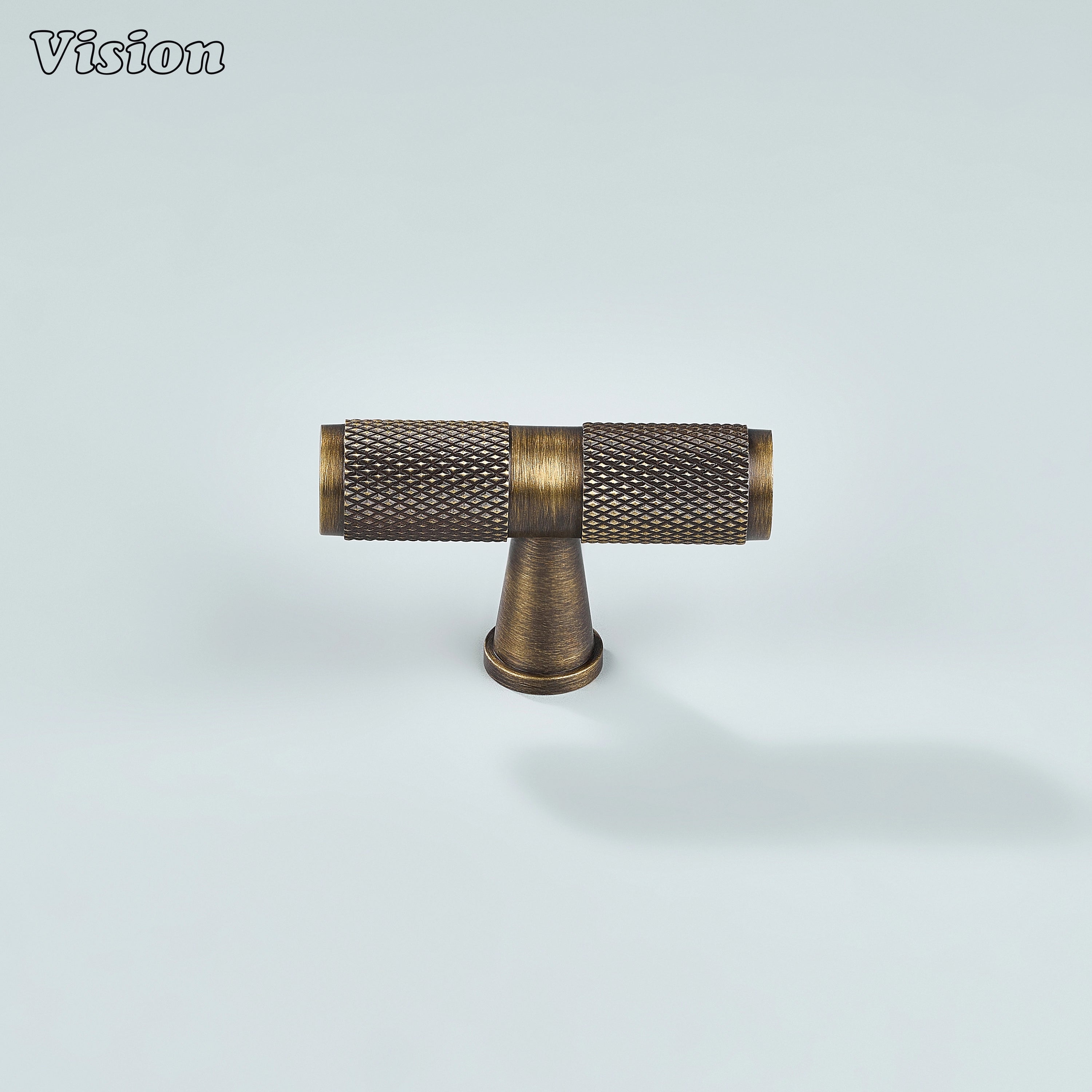 Antique Bronze knurled T-knob for cabinets