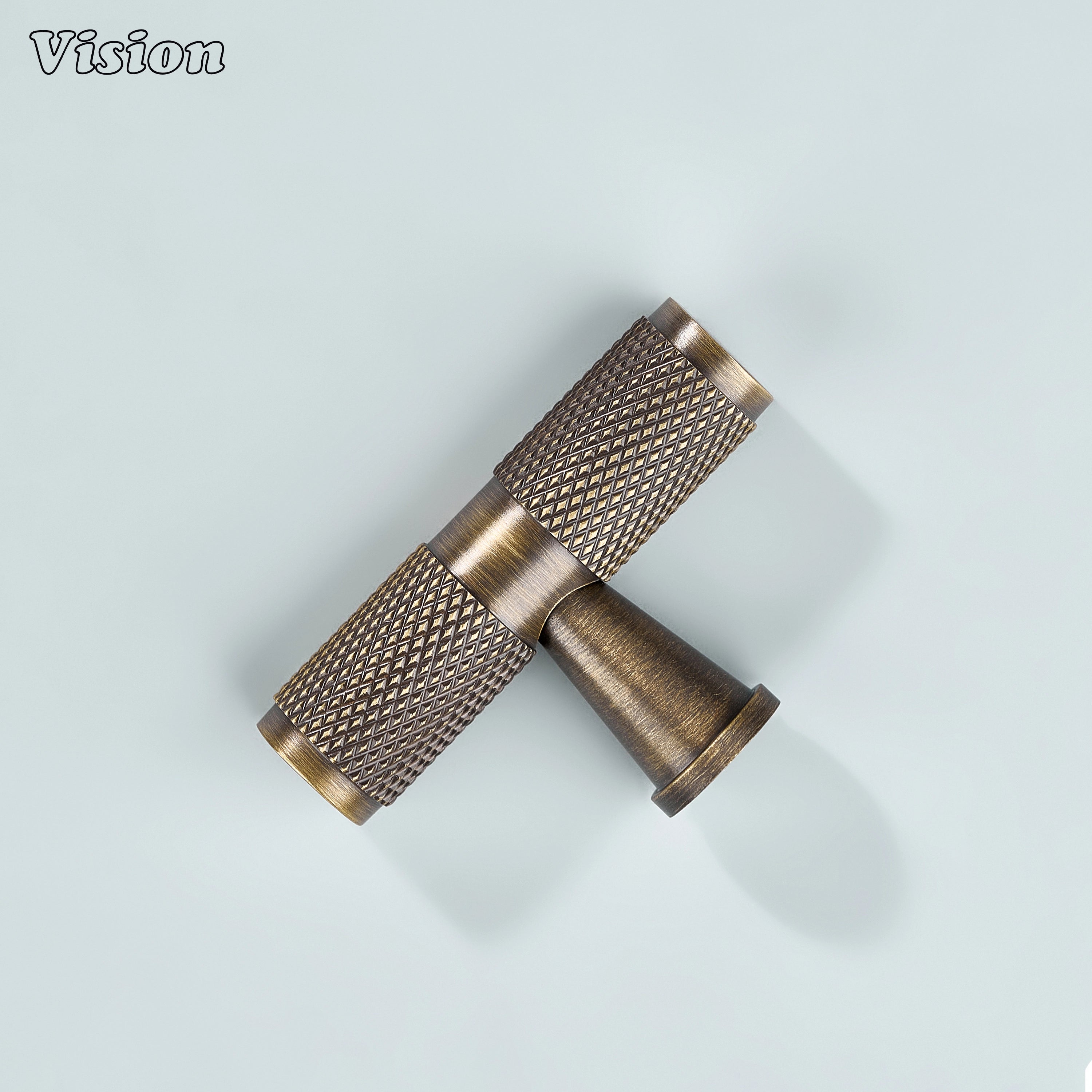 Knurled cylinder T-knob in Antique Bronze
