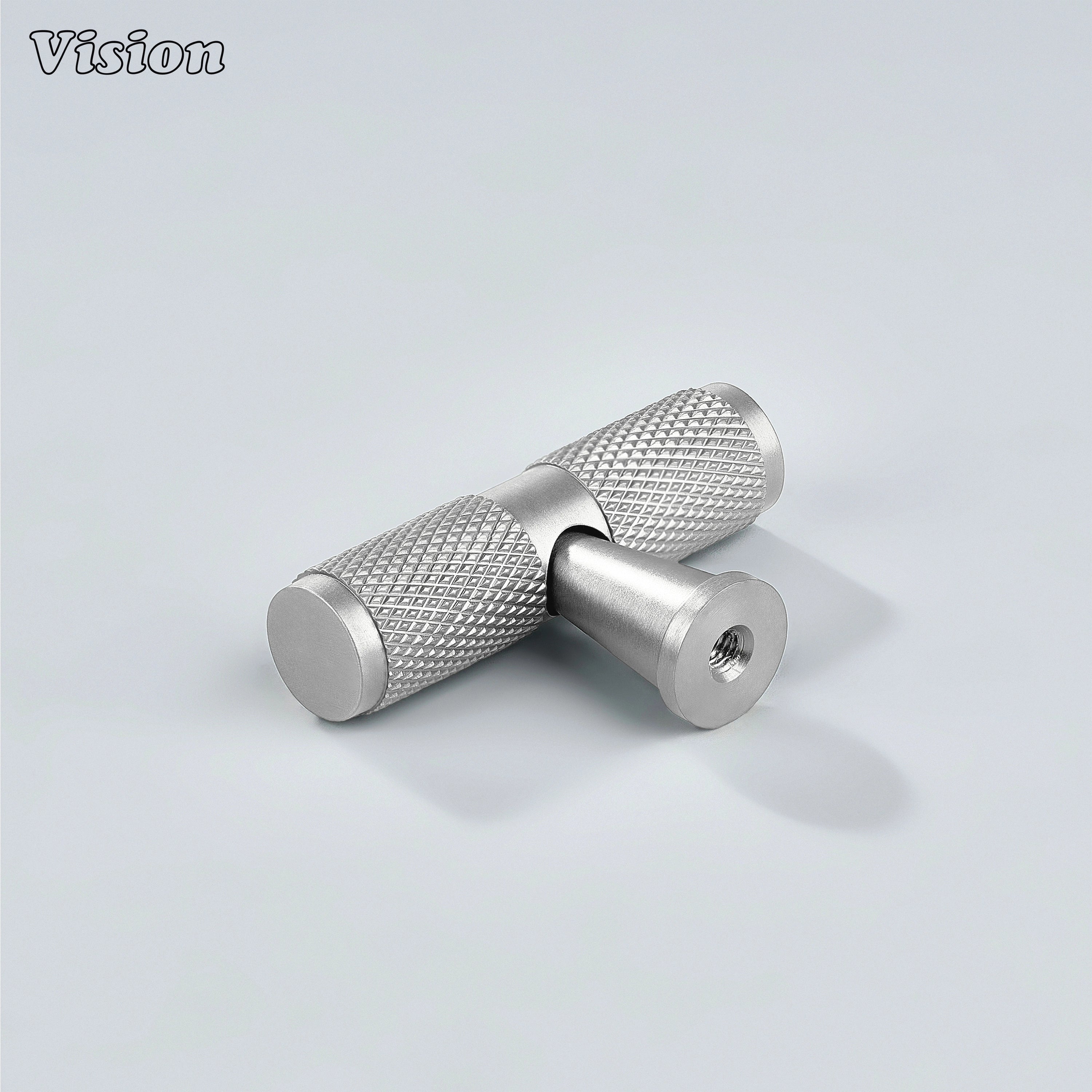 Silver cone-leg modern T-knob