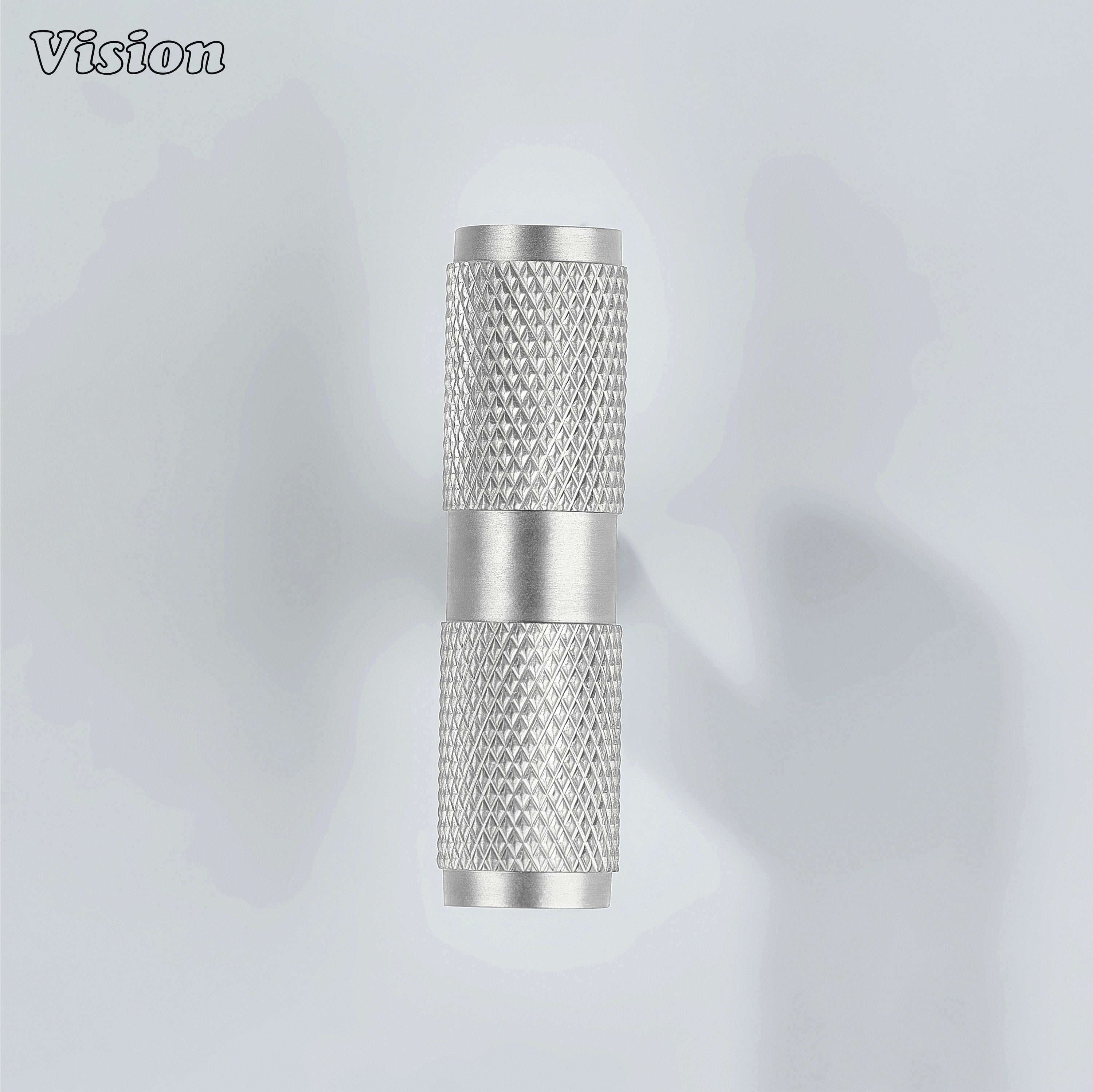 Silver finish cabinet T-knob with grip
