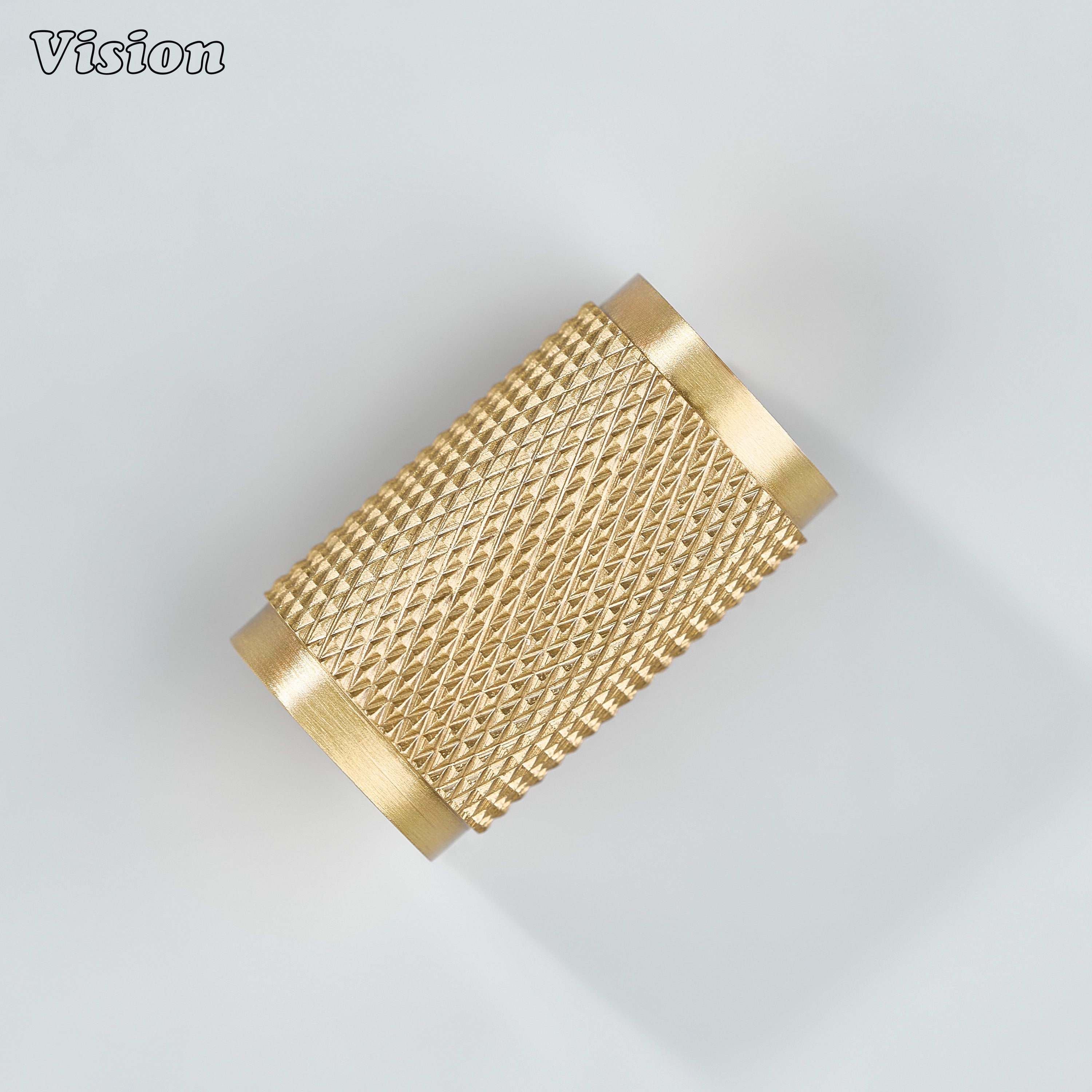 Meridian Gold knob mounted on vanity