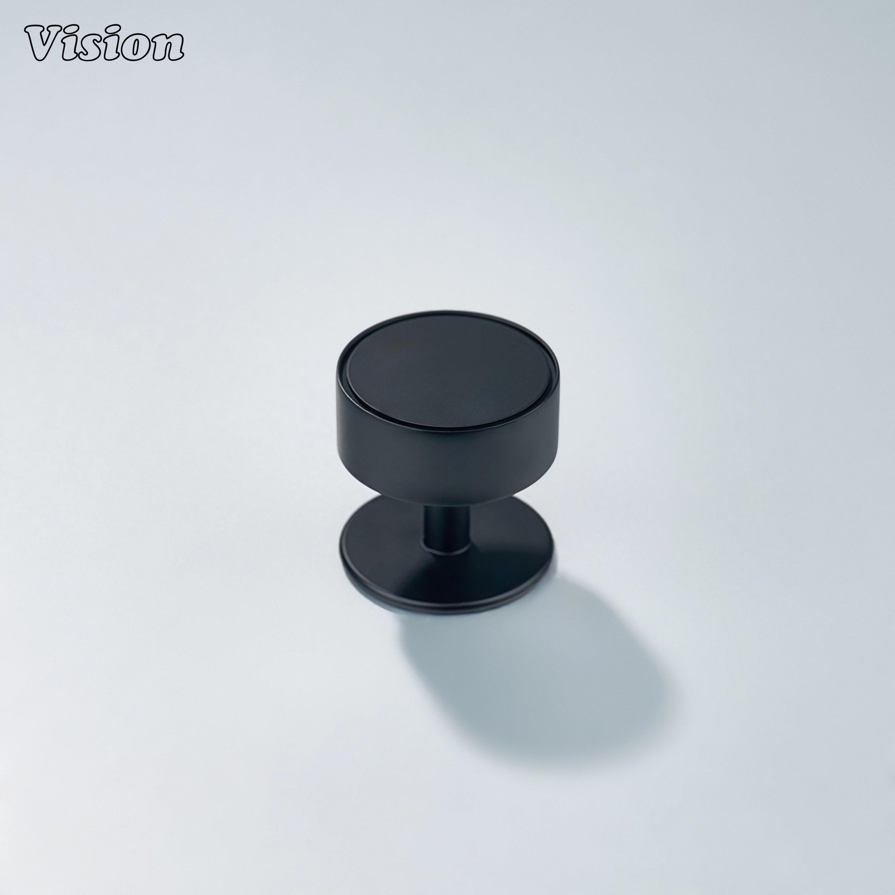 Plain Black cabinet knob with smooth profile for drawers