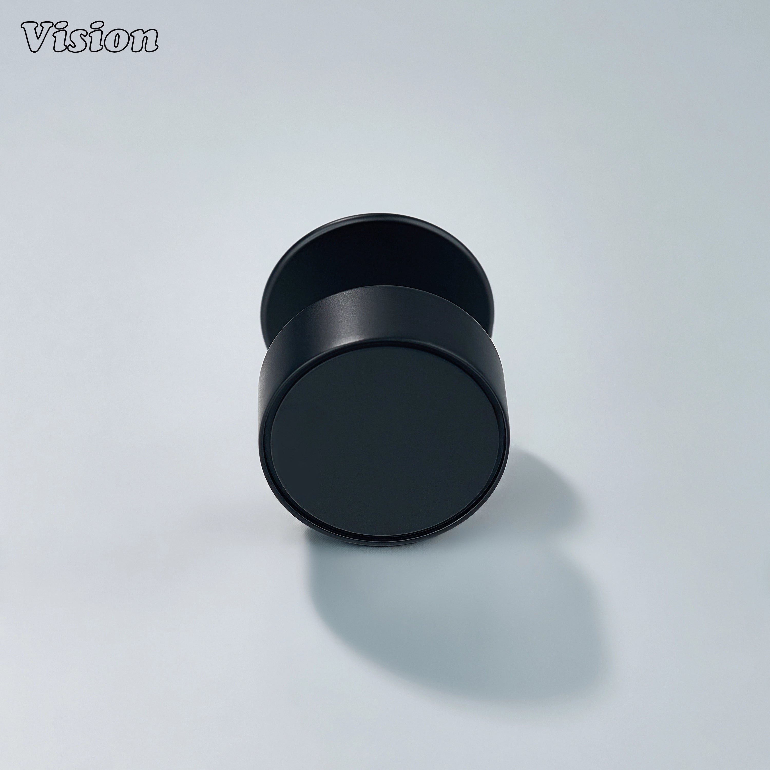 Round Black cabinet knob with solid brass body