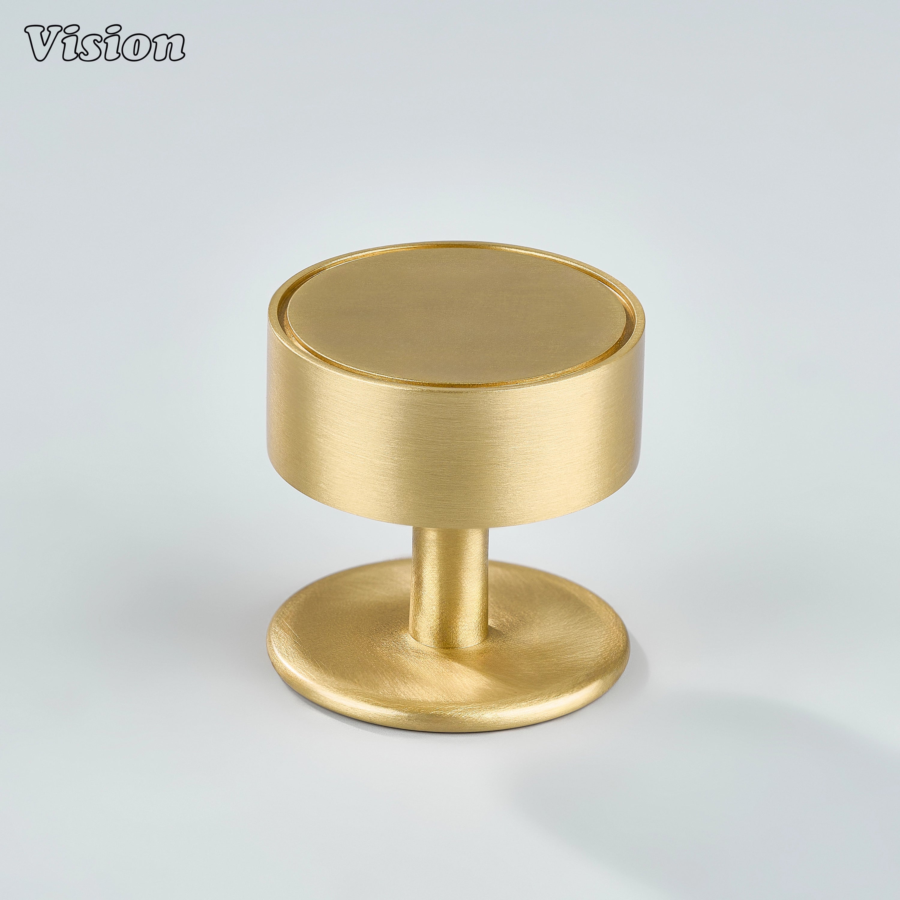 Round gold cabinet knob with solid brass build for furniture use