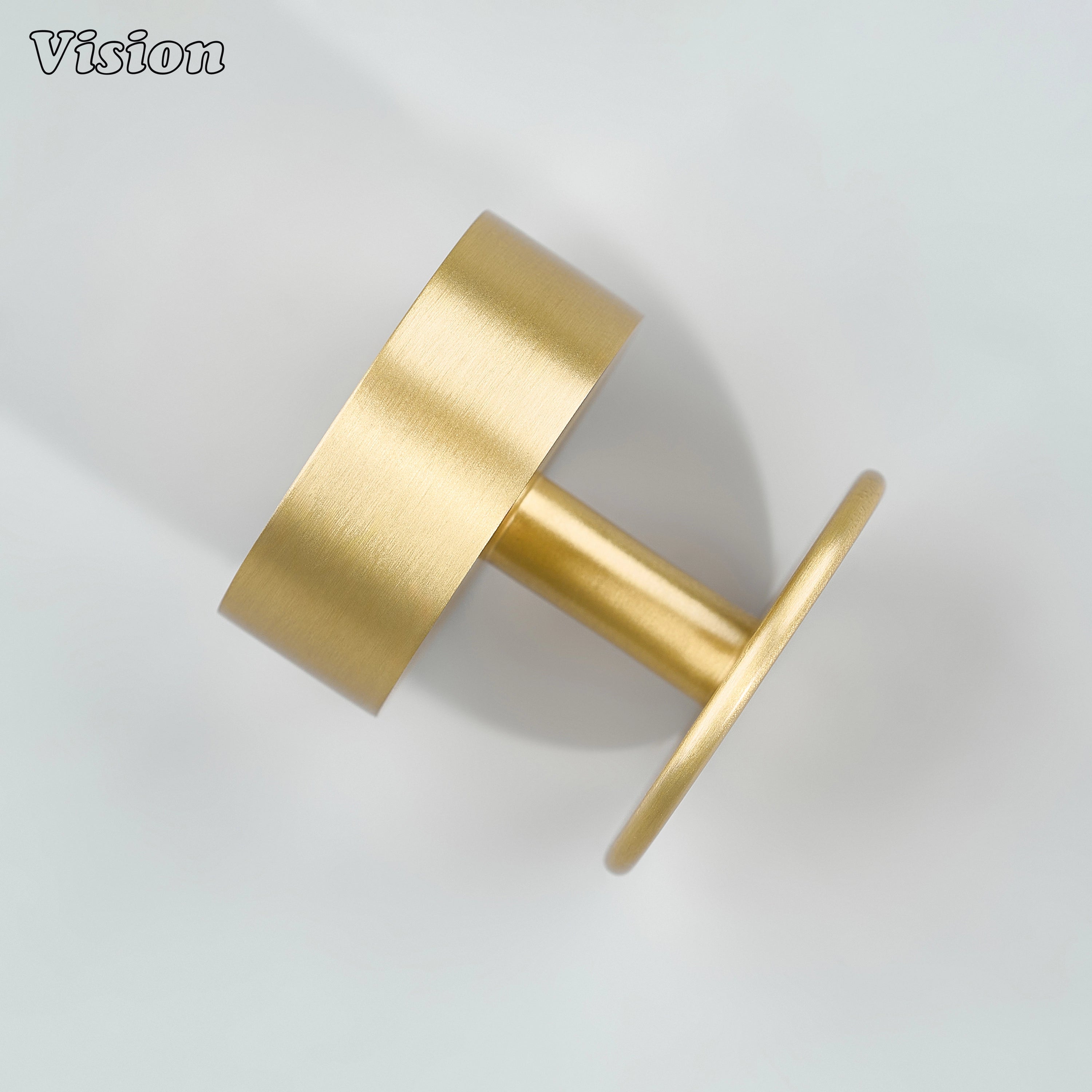 Gold plain cabinet knob with round base for modern kitchen cabinets