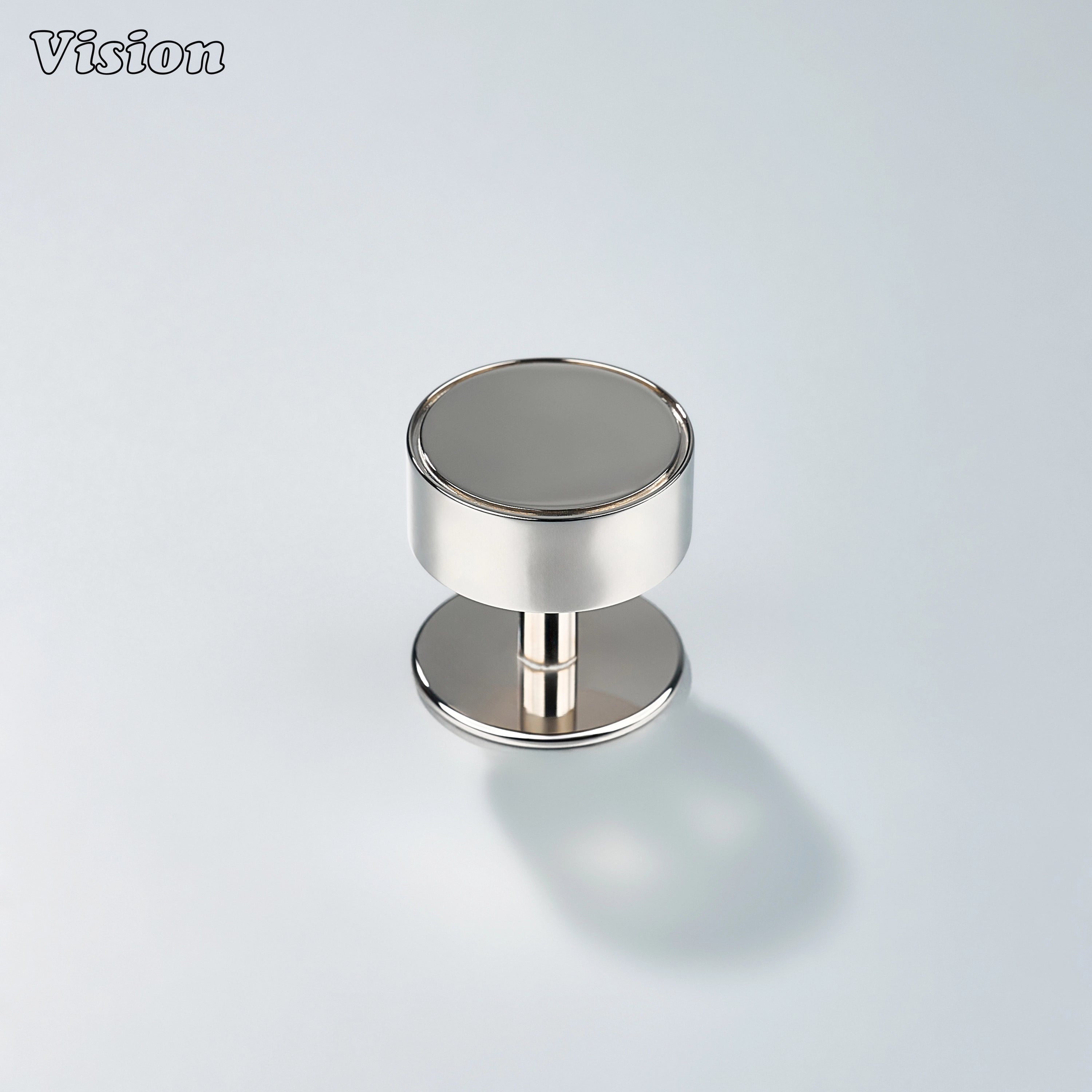 Polish Nickel brass round cabinet knob with smooth profile for drawers