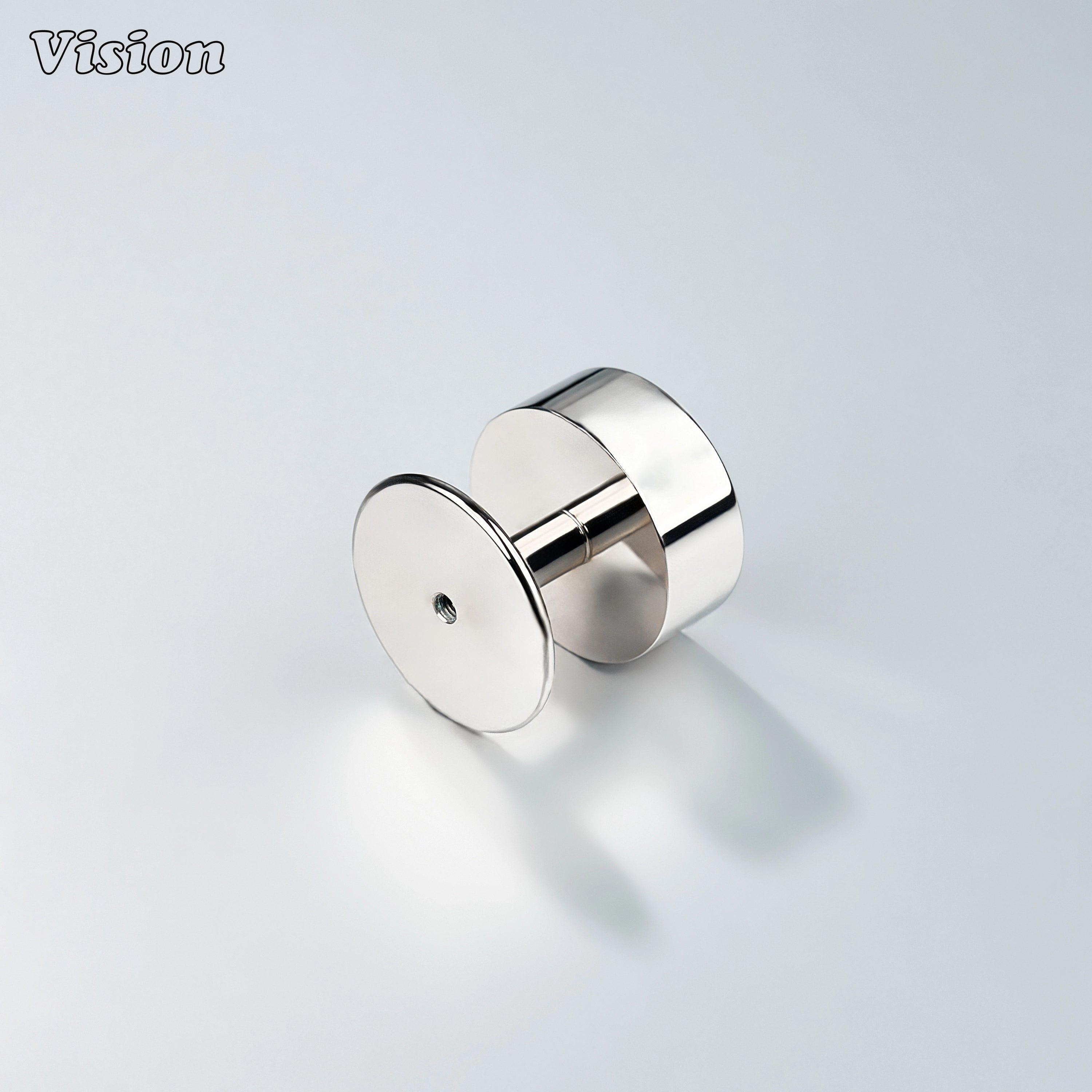 Polish Nickel plain cabinet knob with round base for modern cabinets