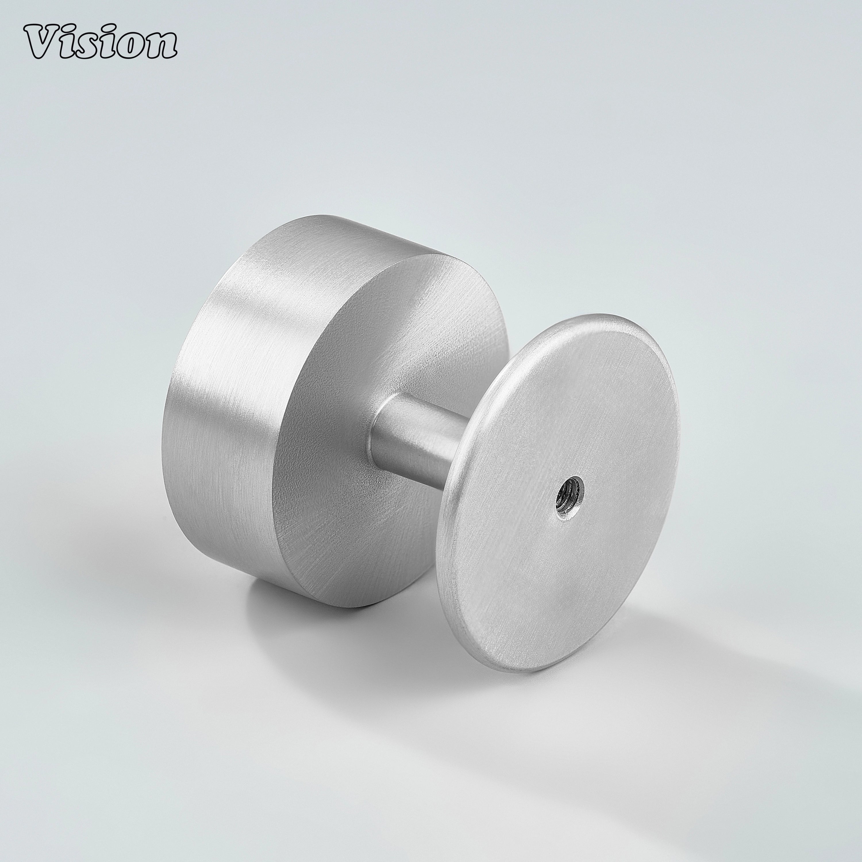 Silver brass round cabinet knob for wardrobe doors