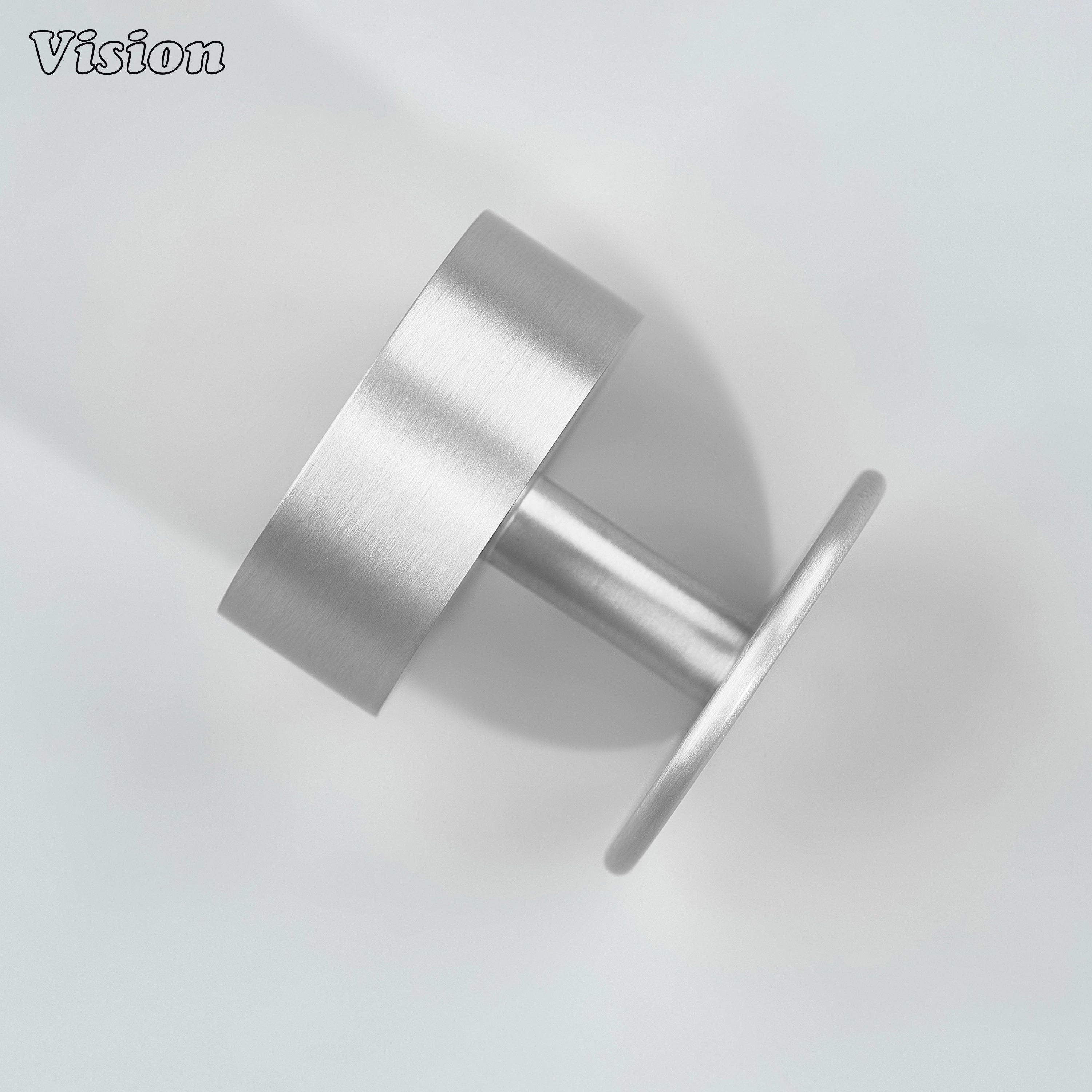 Round Silver cabinet knob with solid brass construction