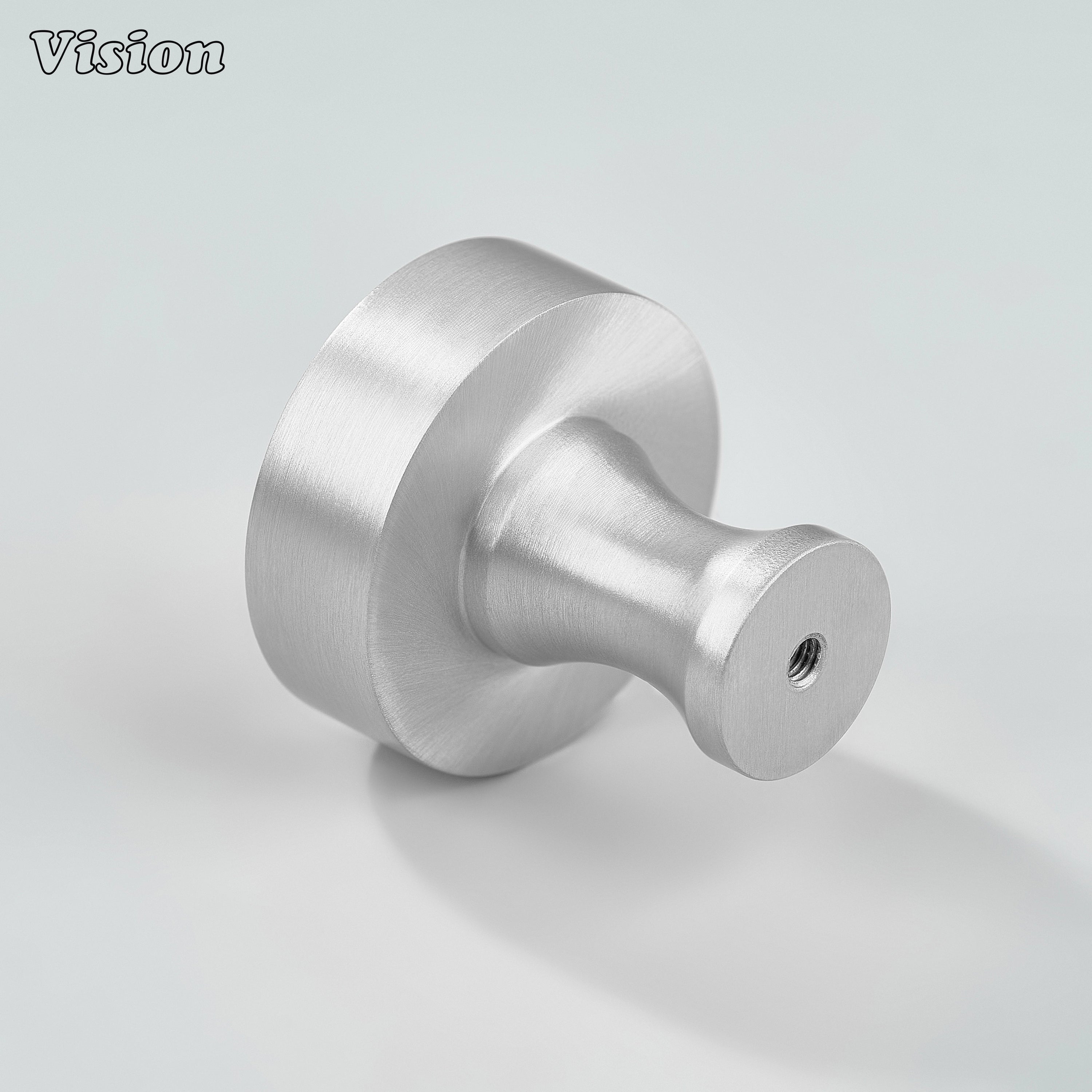 Silver round cabinet knob plain brass style for kitchen drawers