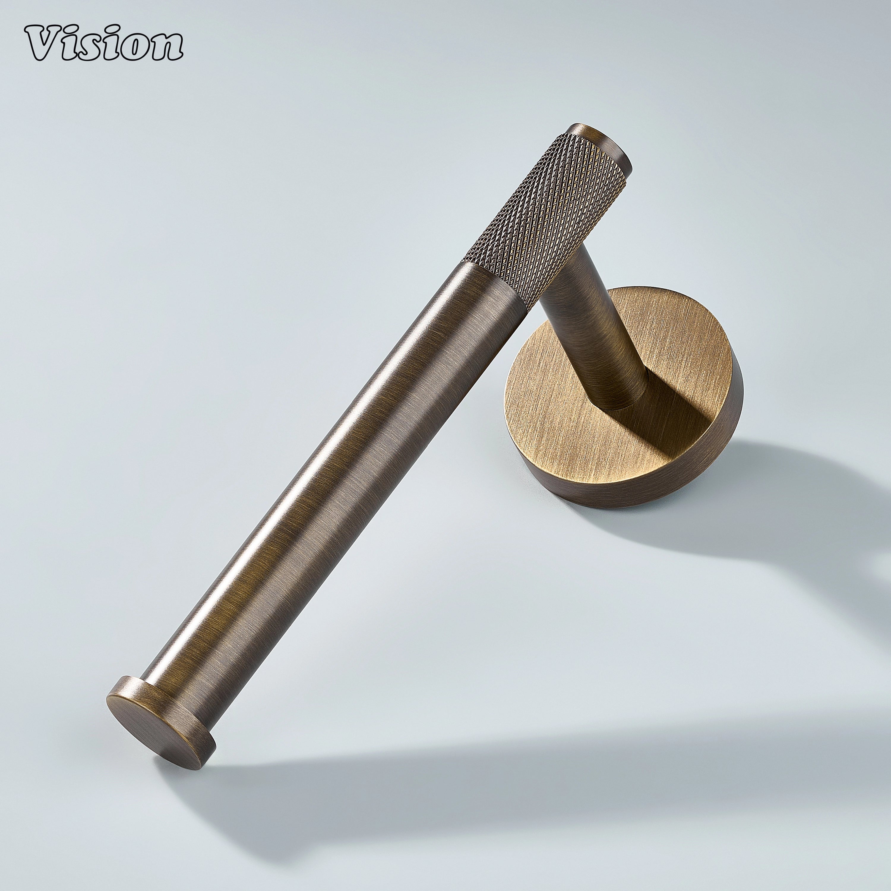 Antique Bronze brass toilet paper holder with knurled bar for bathroom walls