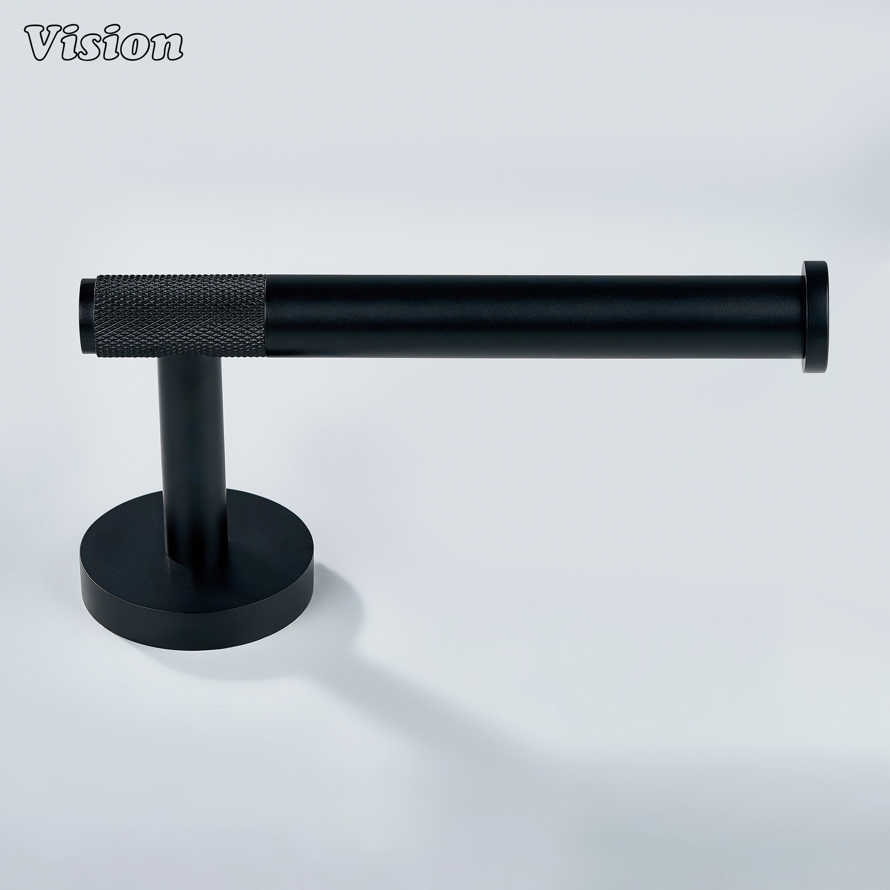 Black finish brass toilet paper holder with round wall mount