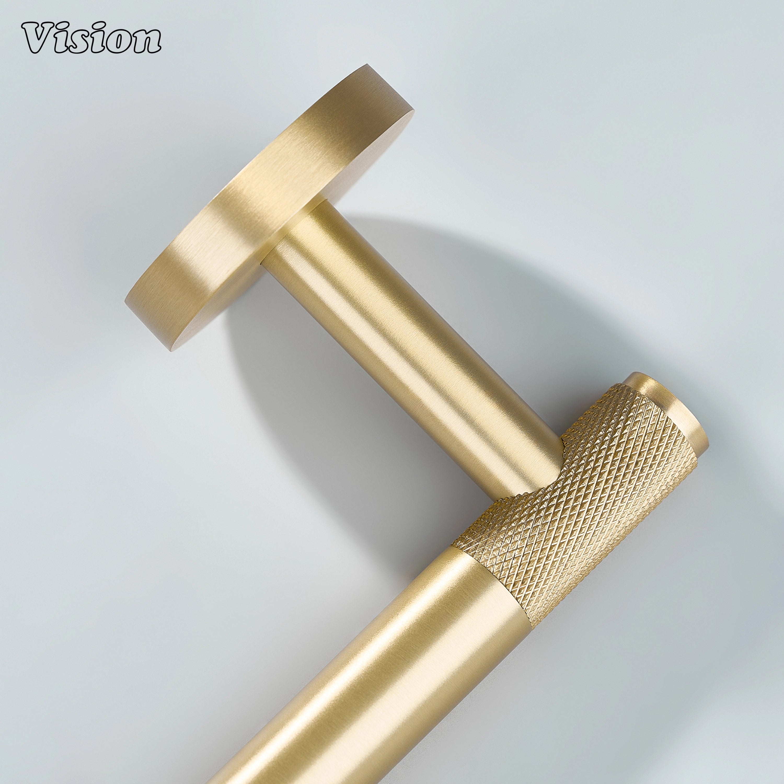 Premium gold brass toilet paper holder with cylindrical bar for modern bathrooms