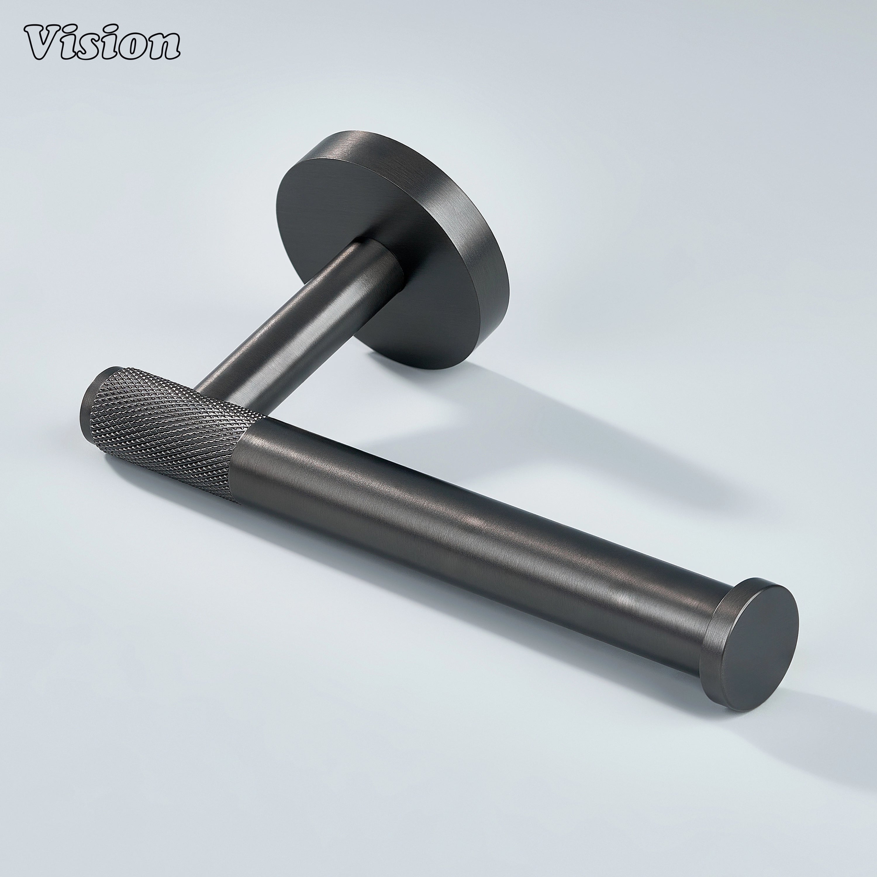 Modern gunmetal brass toilet paper holder for residential washrooms