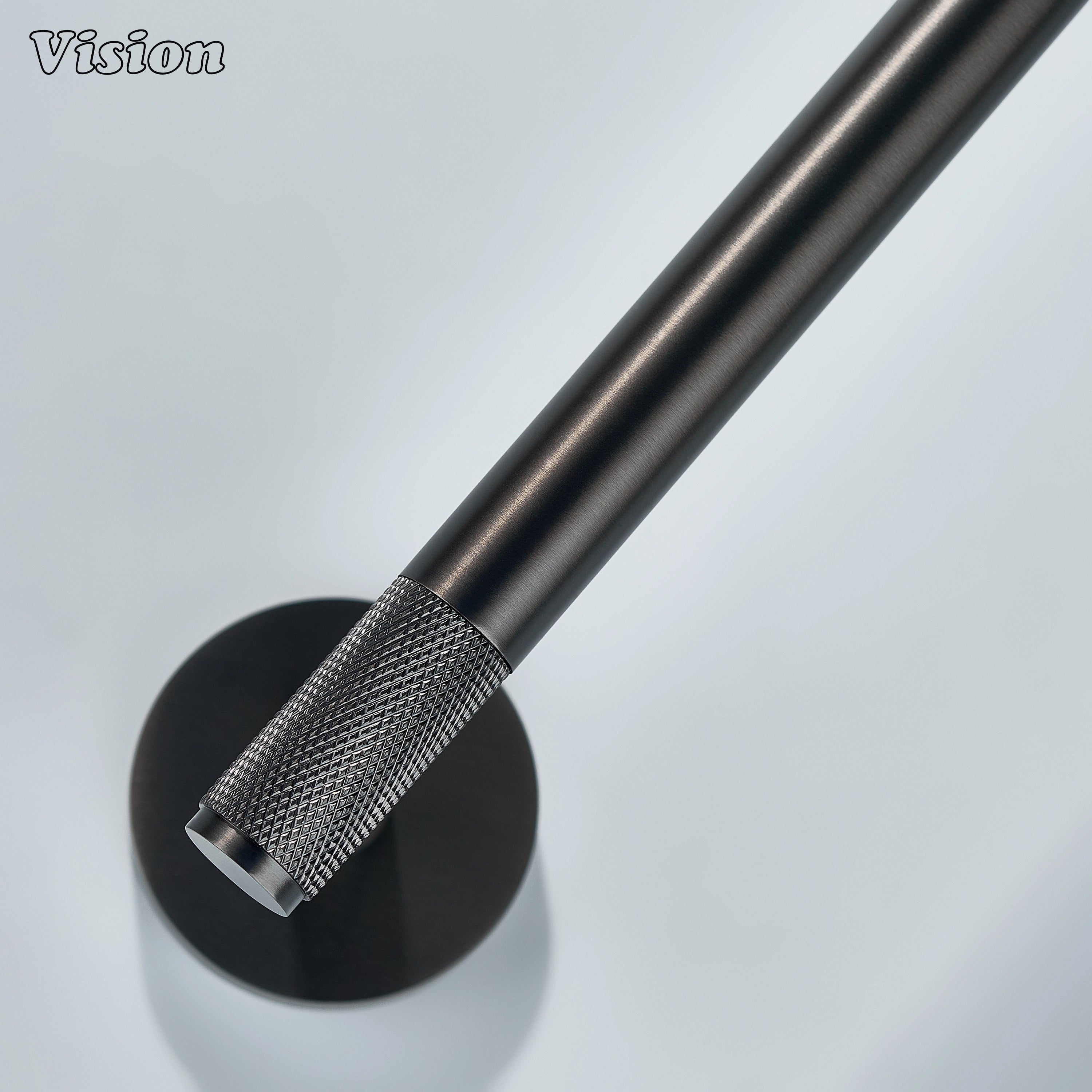 Gunmetal knurled brass toilet paper holder for wall installation
