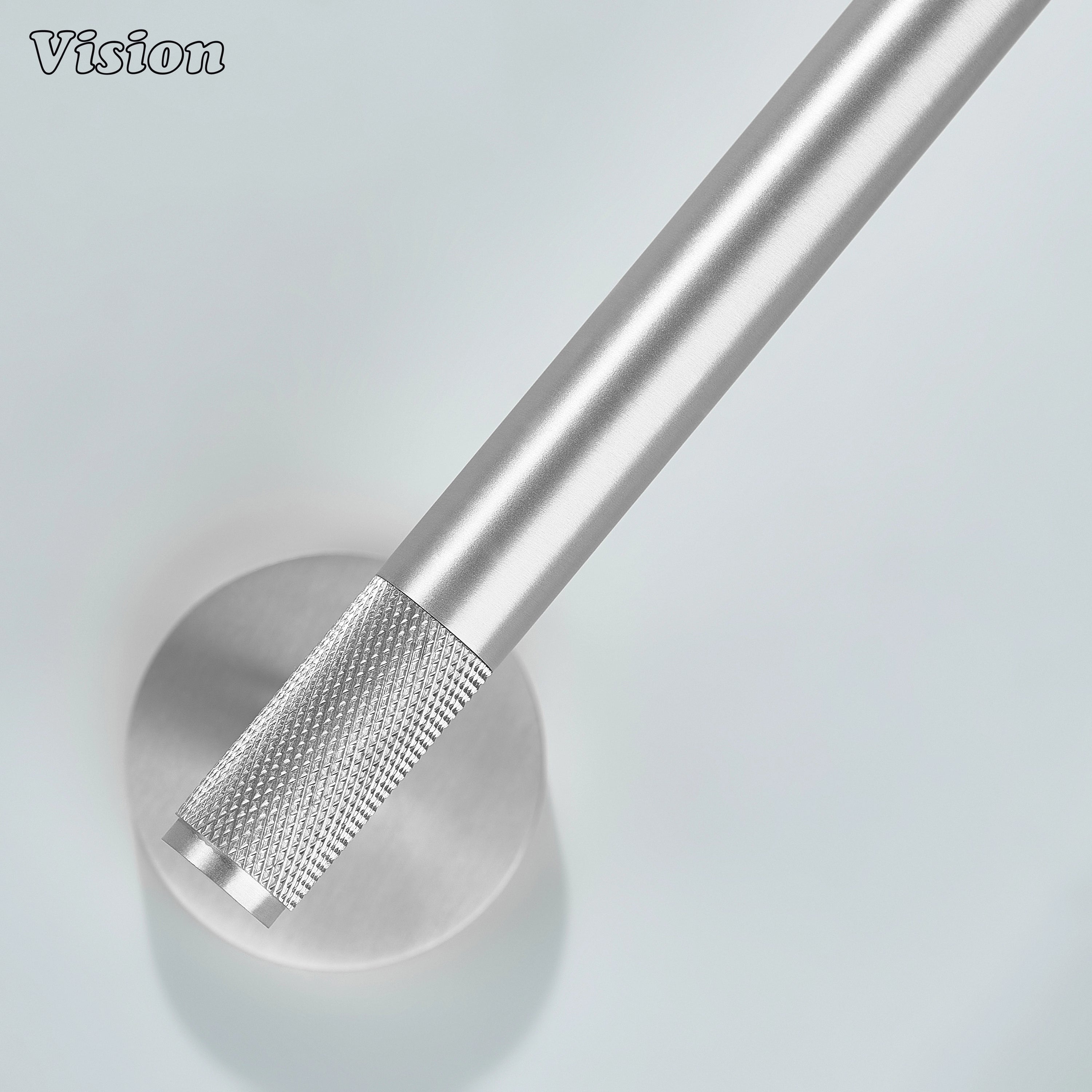 Silver knurled brass toilet paper holder for wall installation