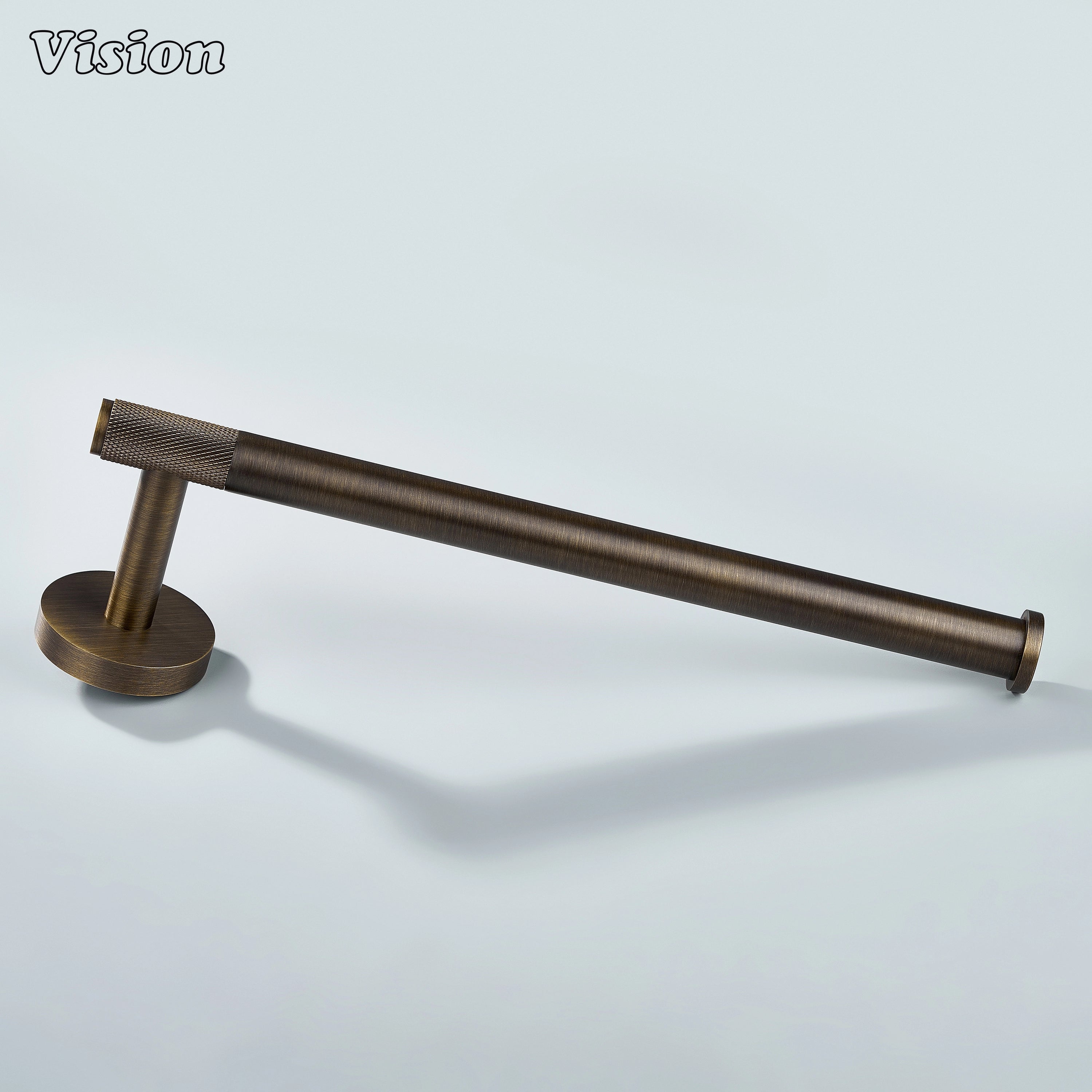 Antique Bronze knurled brass towel holder featuring cylindrical bar design for bathrooms