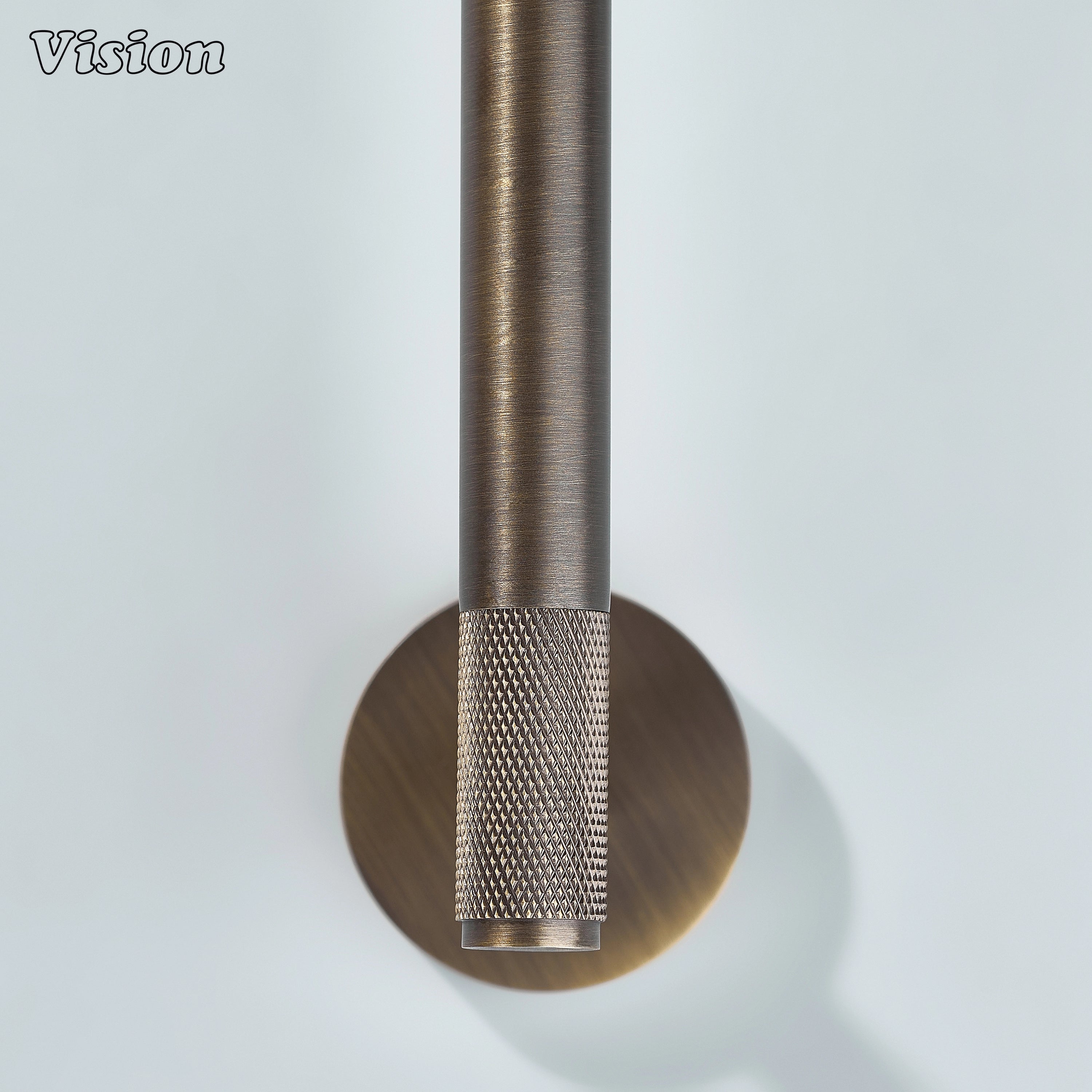 Premium Antique Bronze brass towel holder with round wall mount and knurled bar