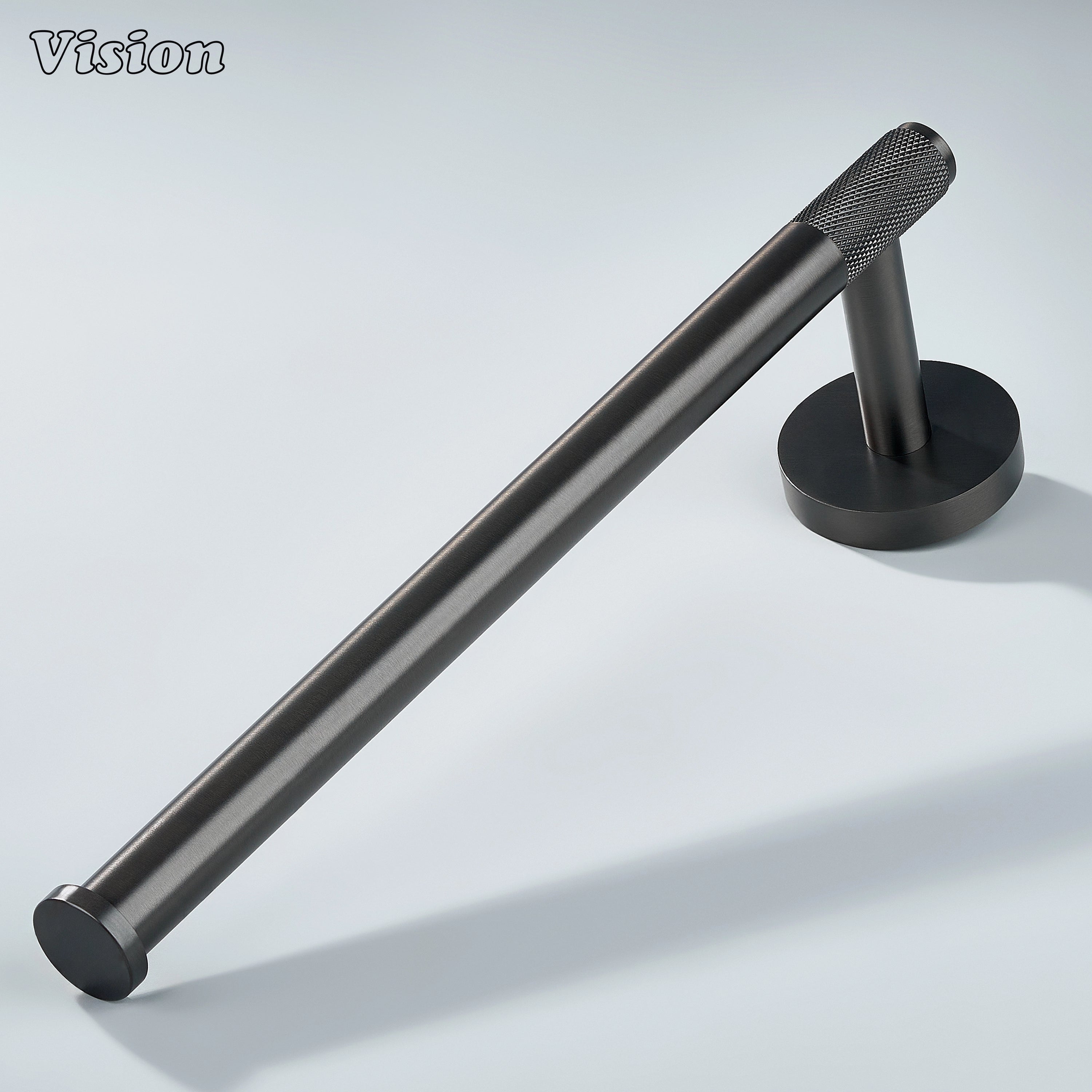 Nova Knurled Brass Towel Holder - Gunmetal