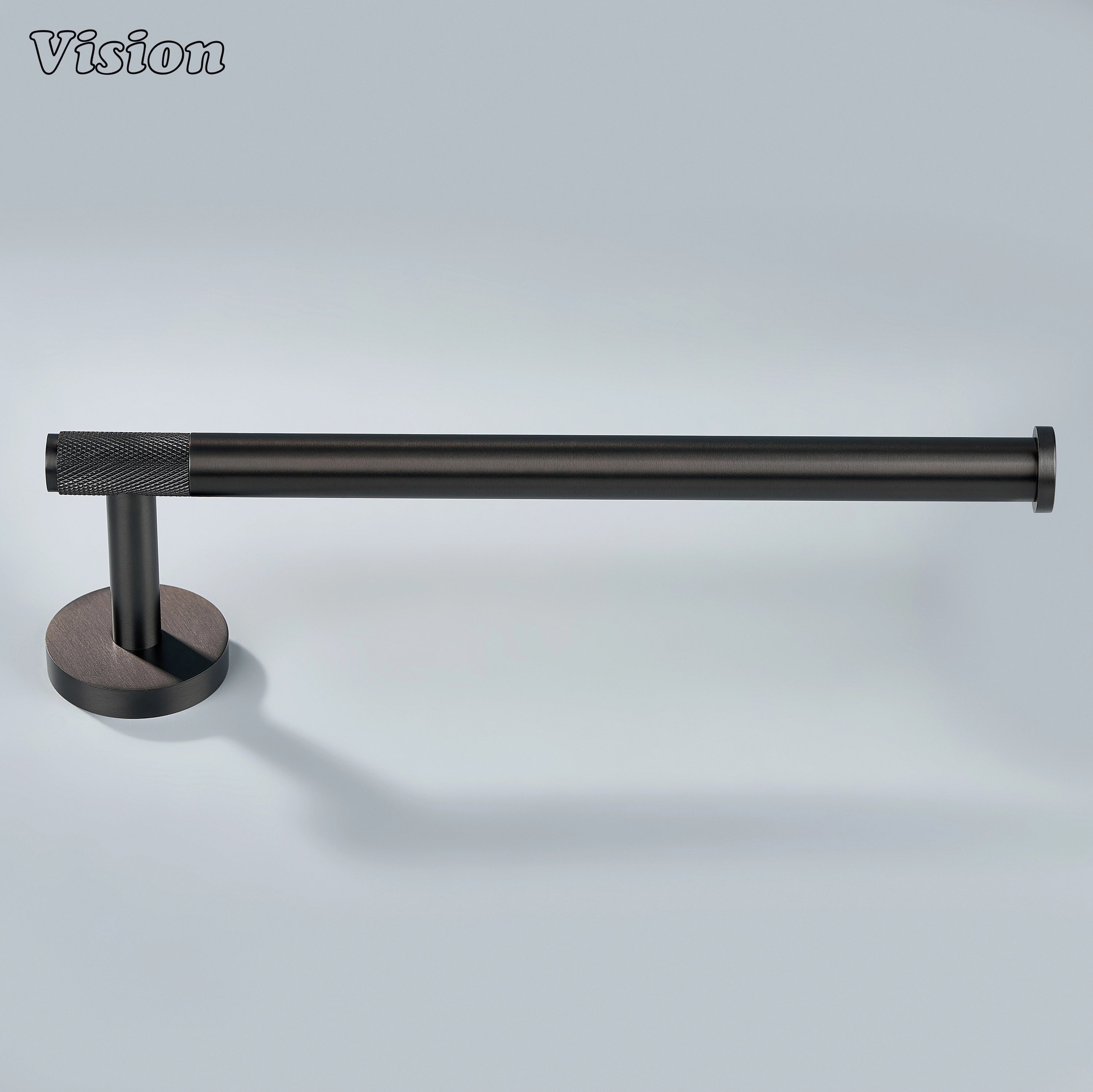 Gunmetal finish brass towel holder designed for wall mounted bathroom towel use
