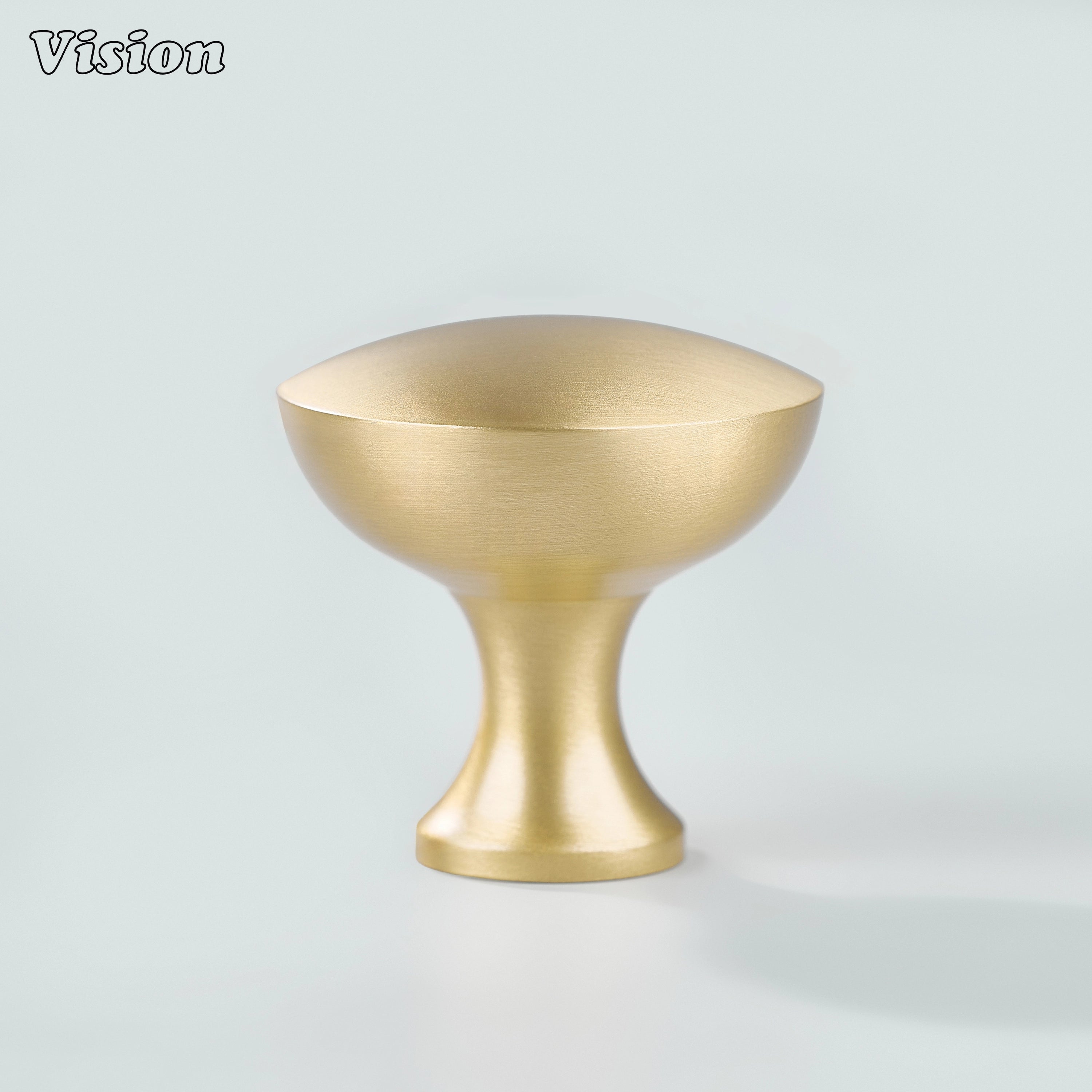 Gold plain round cabinet knob with smooth bevel design for wardrobe doors