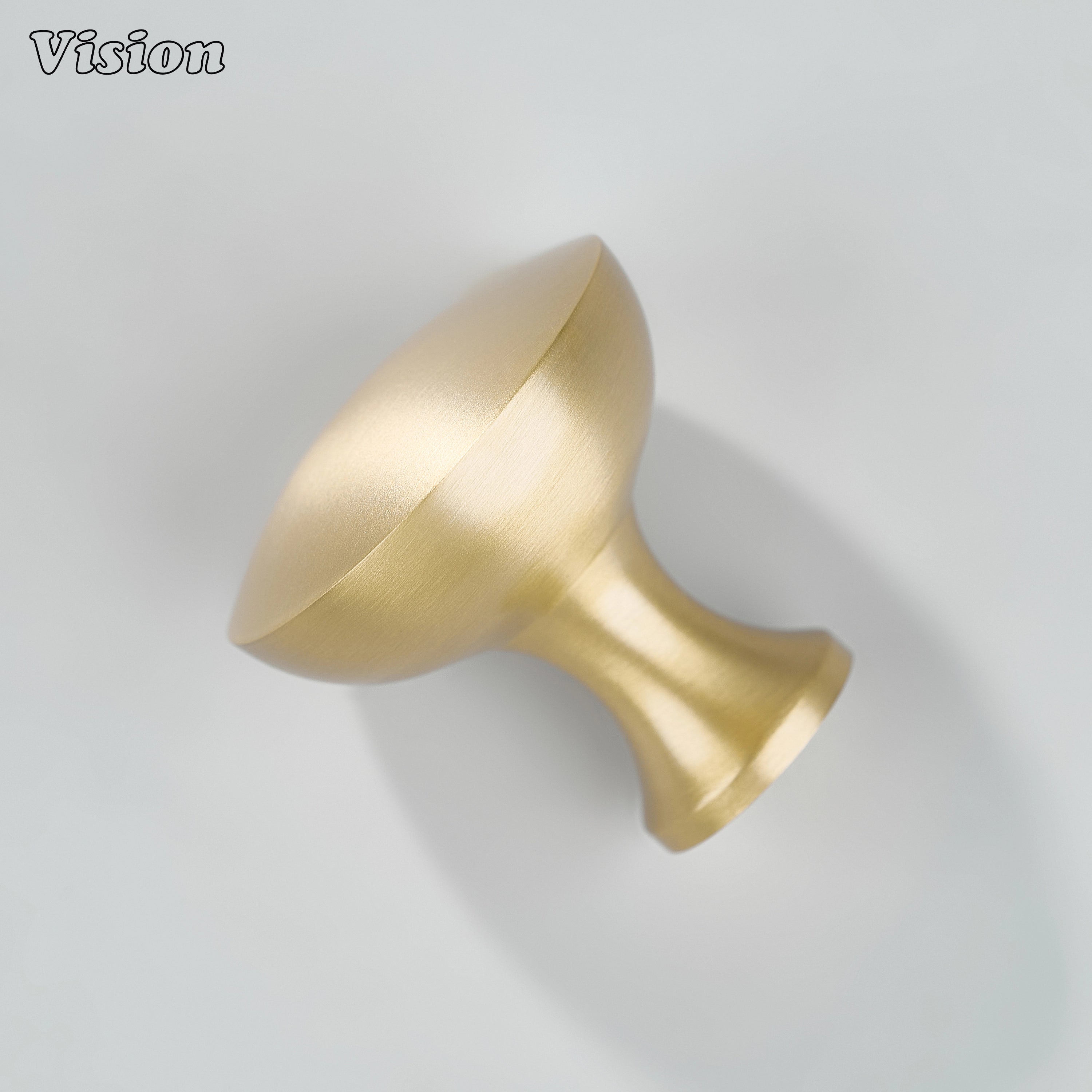 Gold plain round brass knob with bevel edge for contemporary furniture