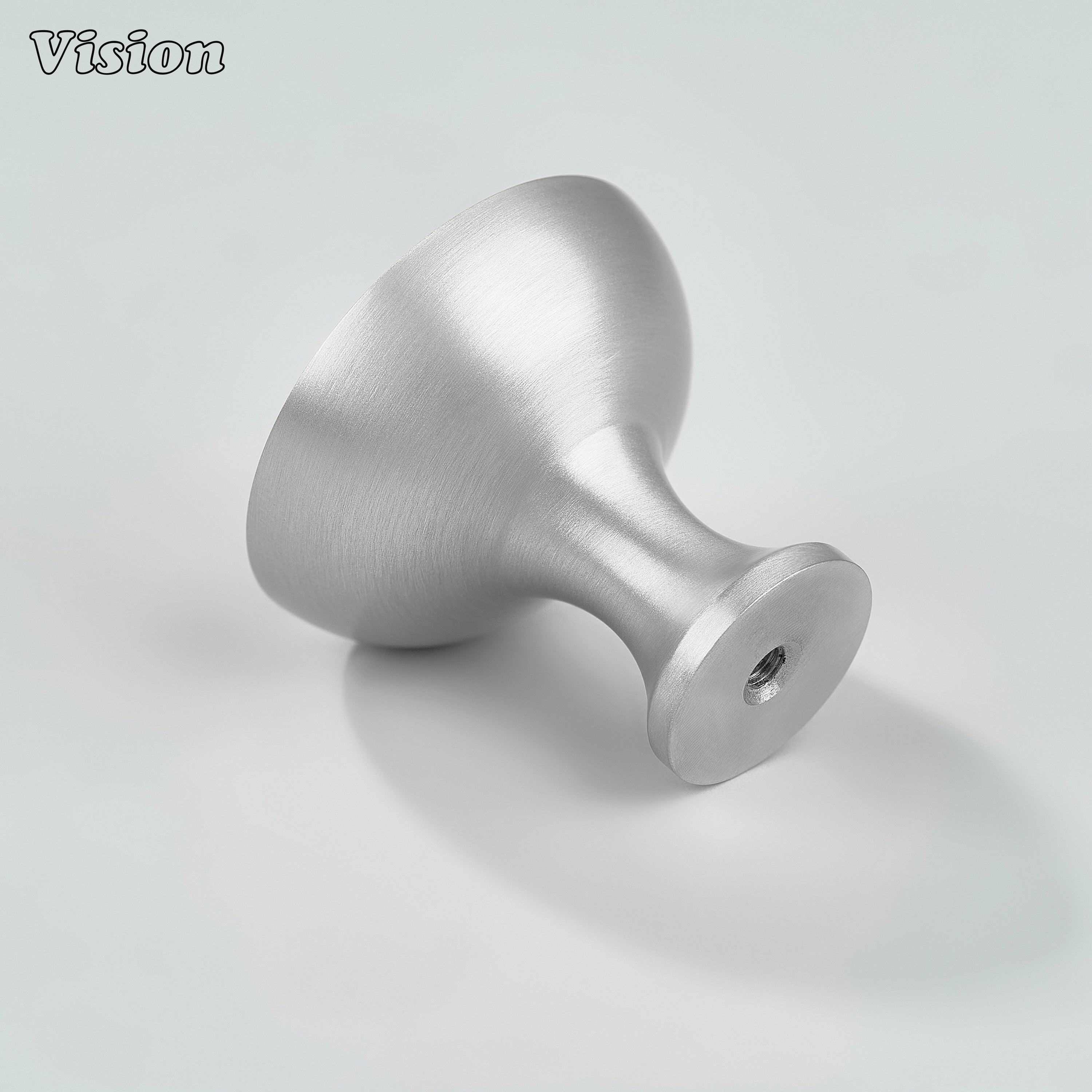 Silver brass cabinet knob with smooth dome design for drawers