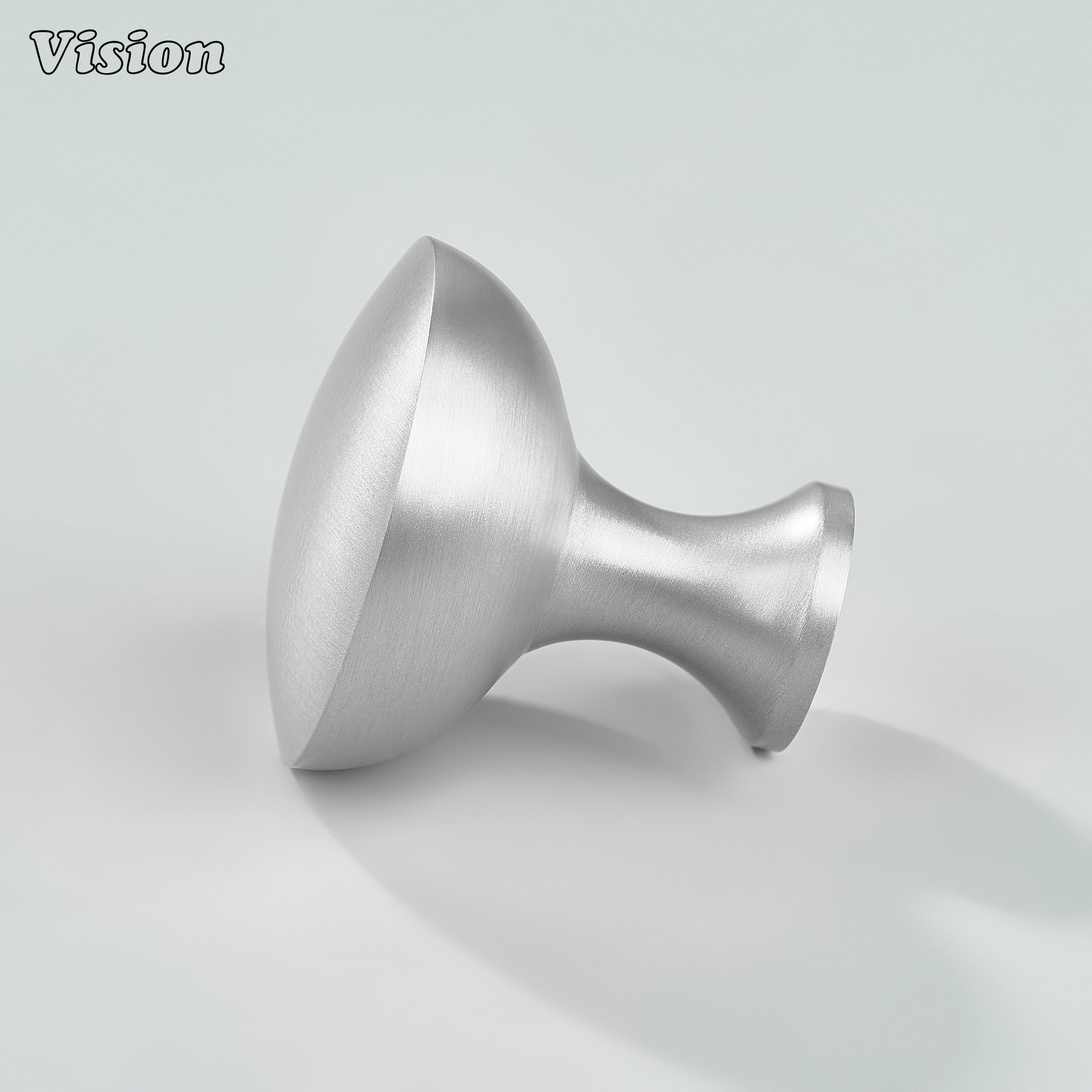 Silver round cabinet knob for modern wardrobe doors