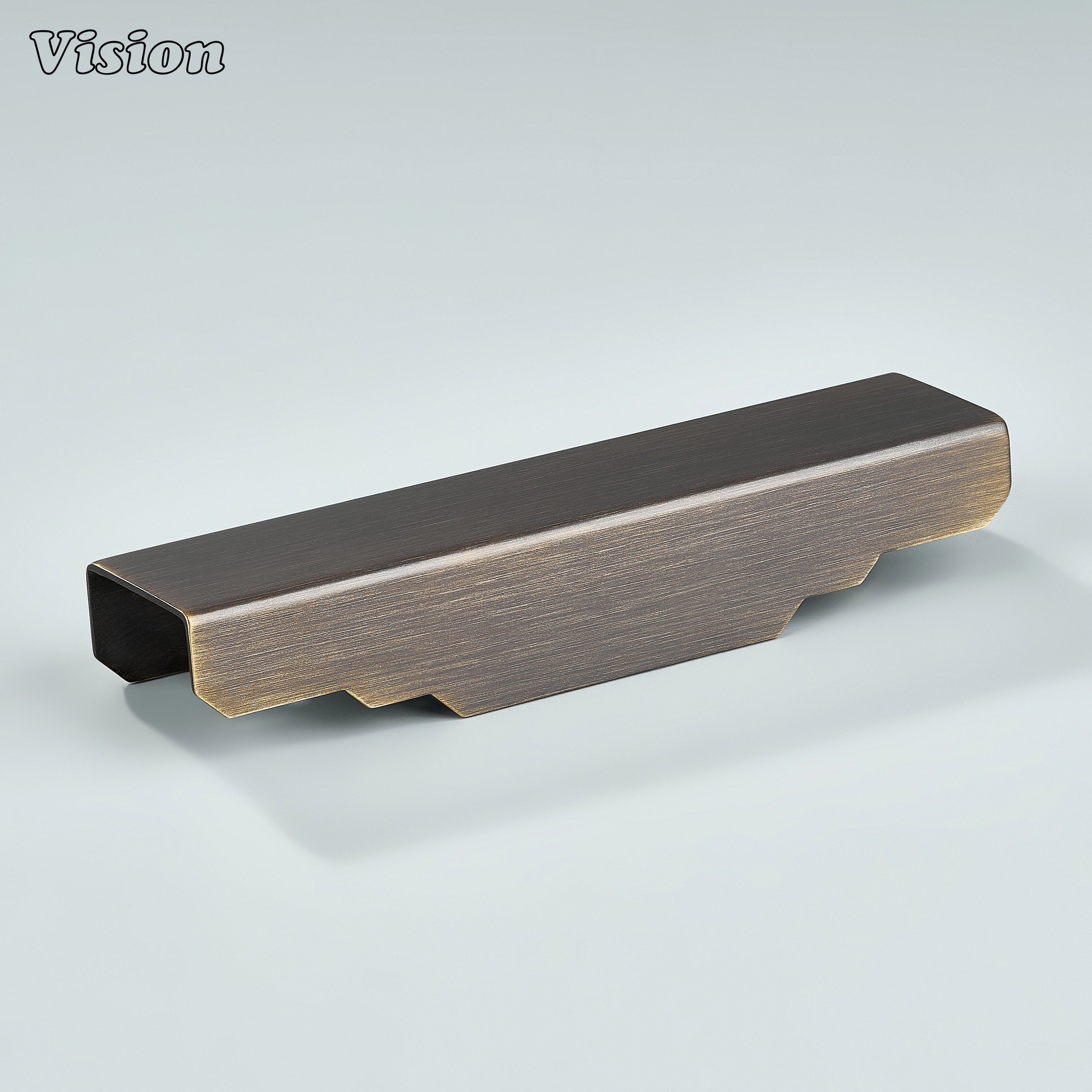 Antique Bronze cabinet handle linear profile lip pull bar for wardrobe shutters