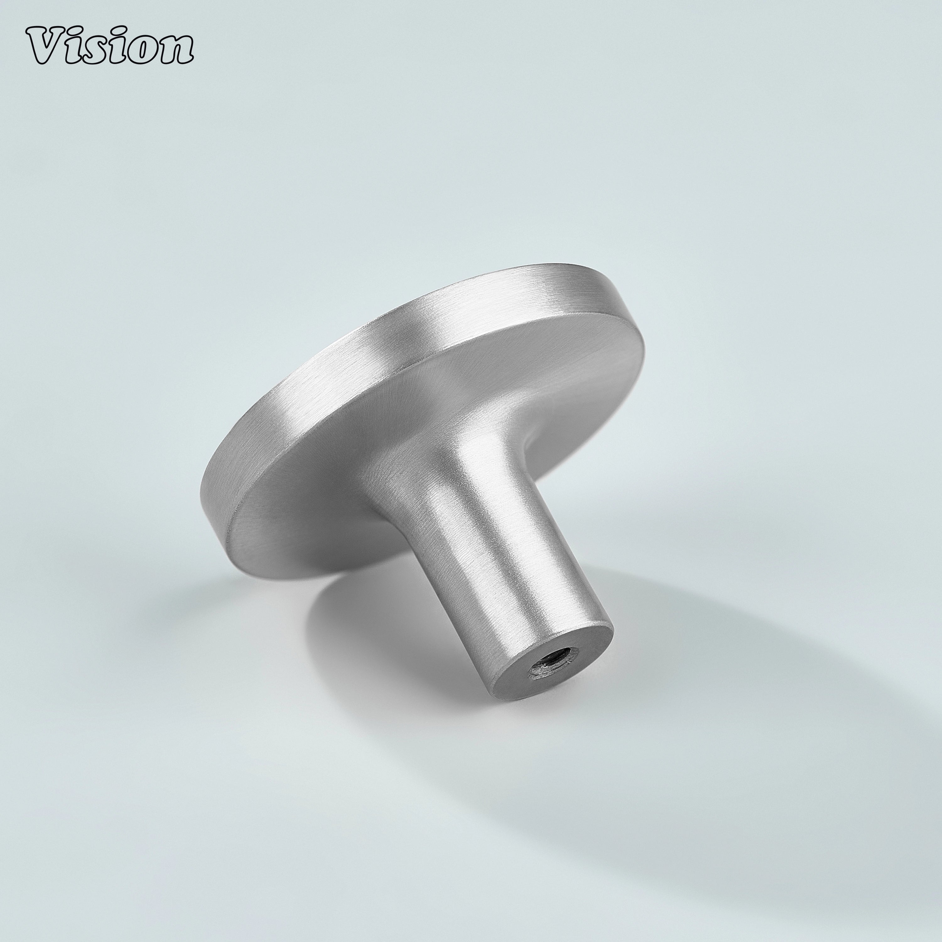 Silver plain round cabinet knob for wardrobe and closet doors