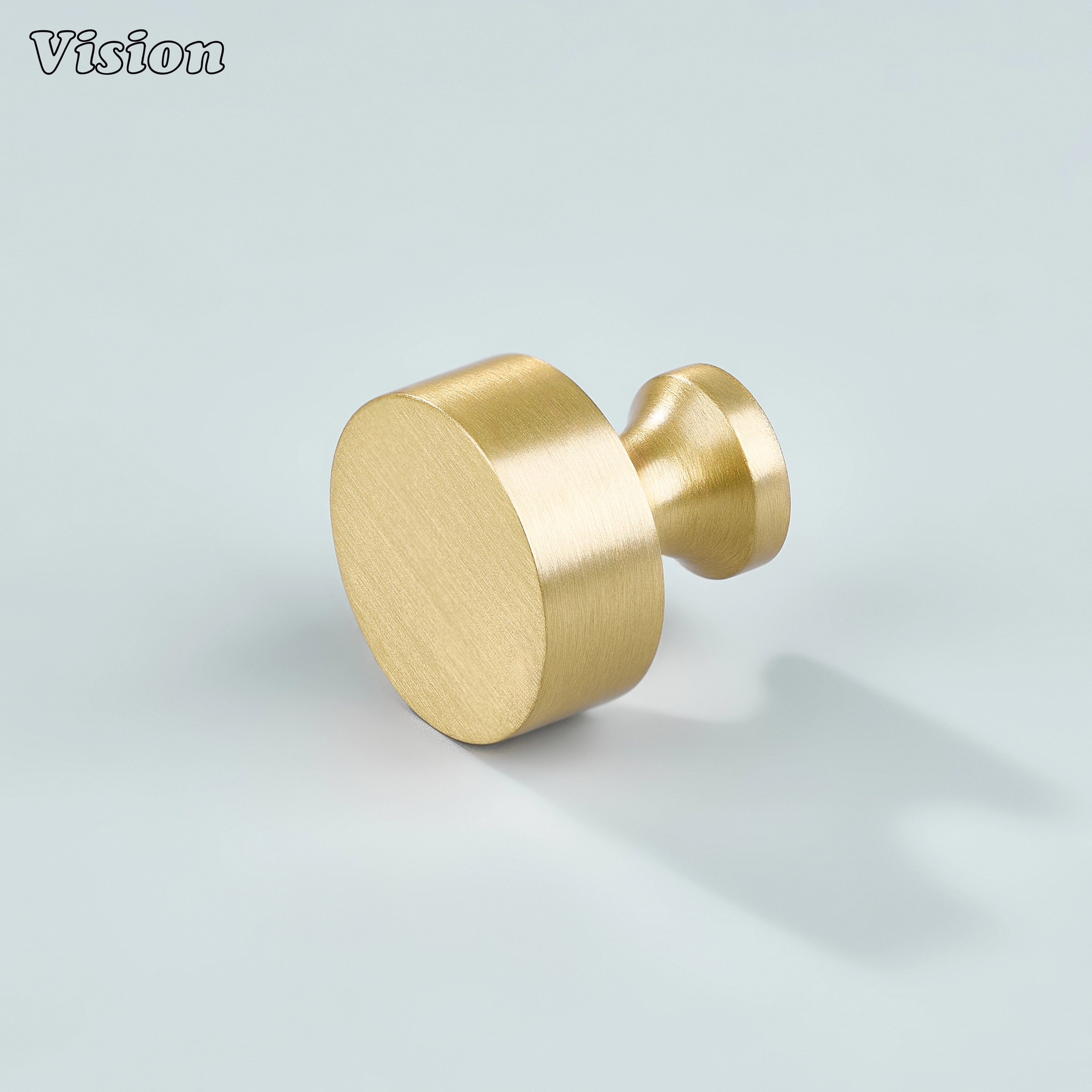 Gold cabinet knob with plain round design for kitchen cabinet drawers and furniture use