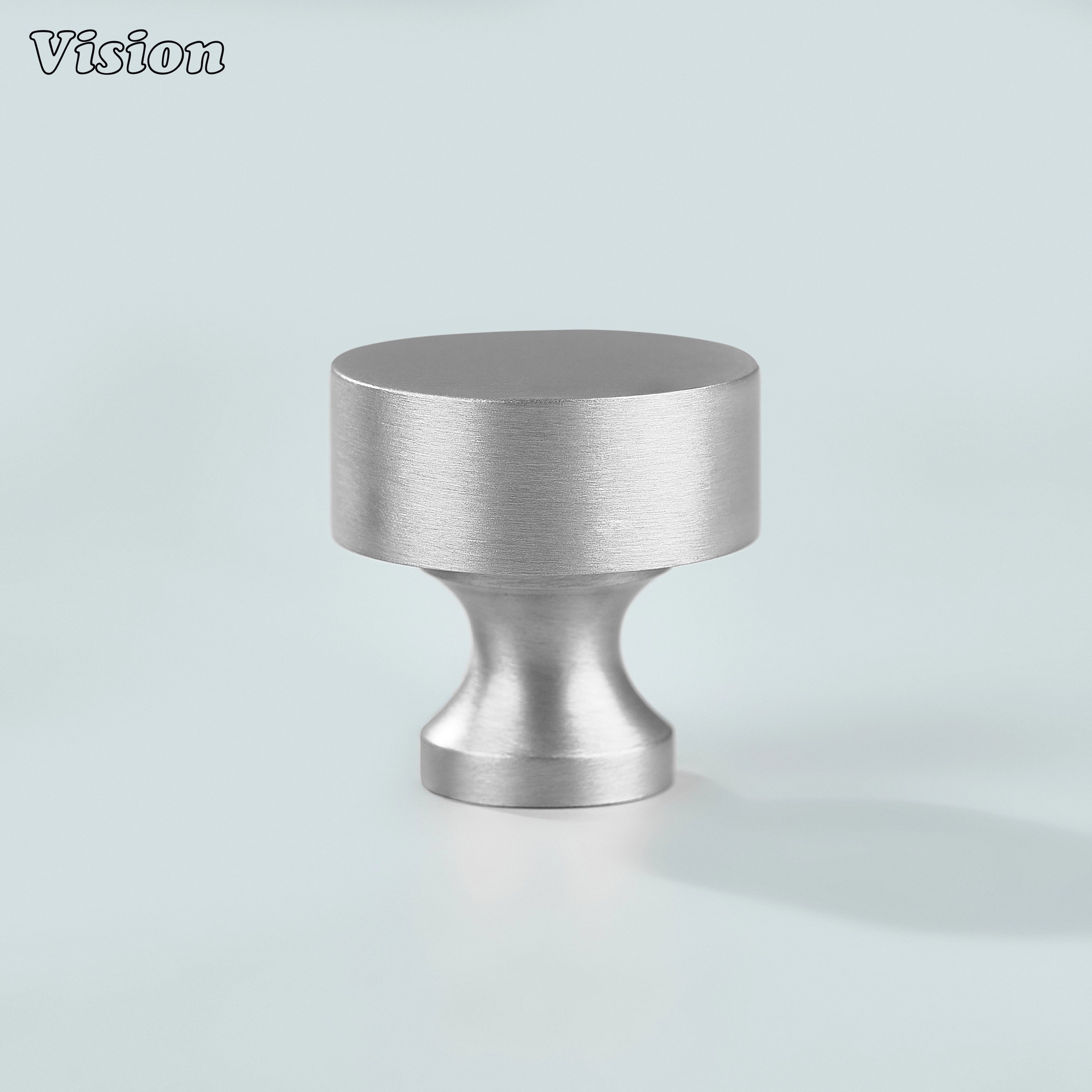 Round plain Silver brass cabinet knob for furniture drawer units