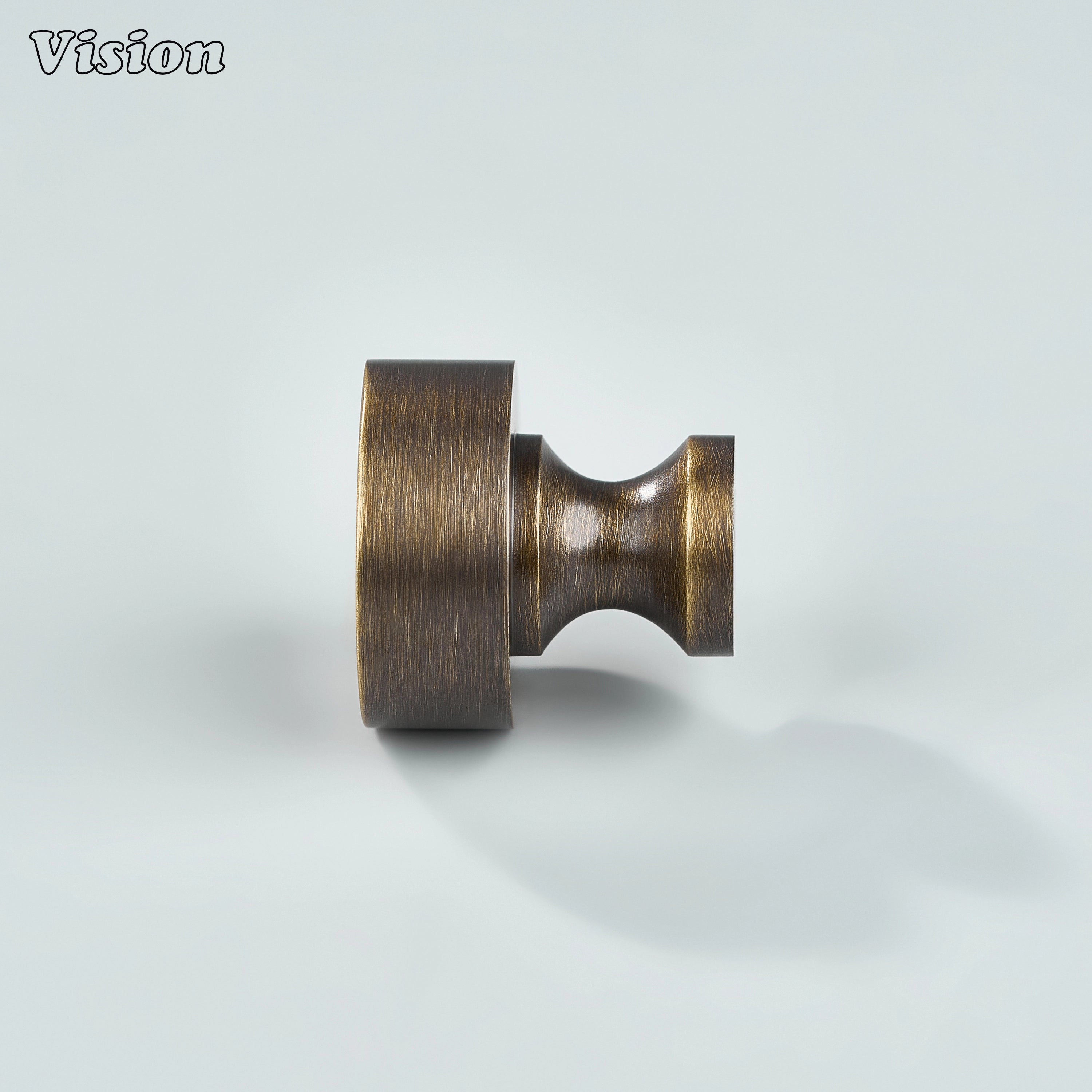 Solid brass Antique Bronze cabinet knob with round profile for cabinetry