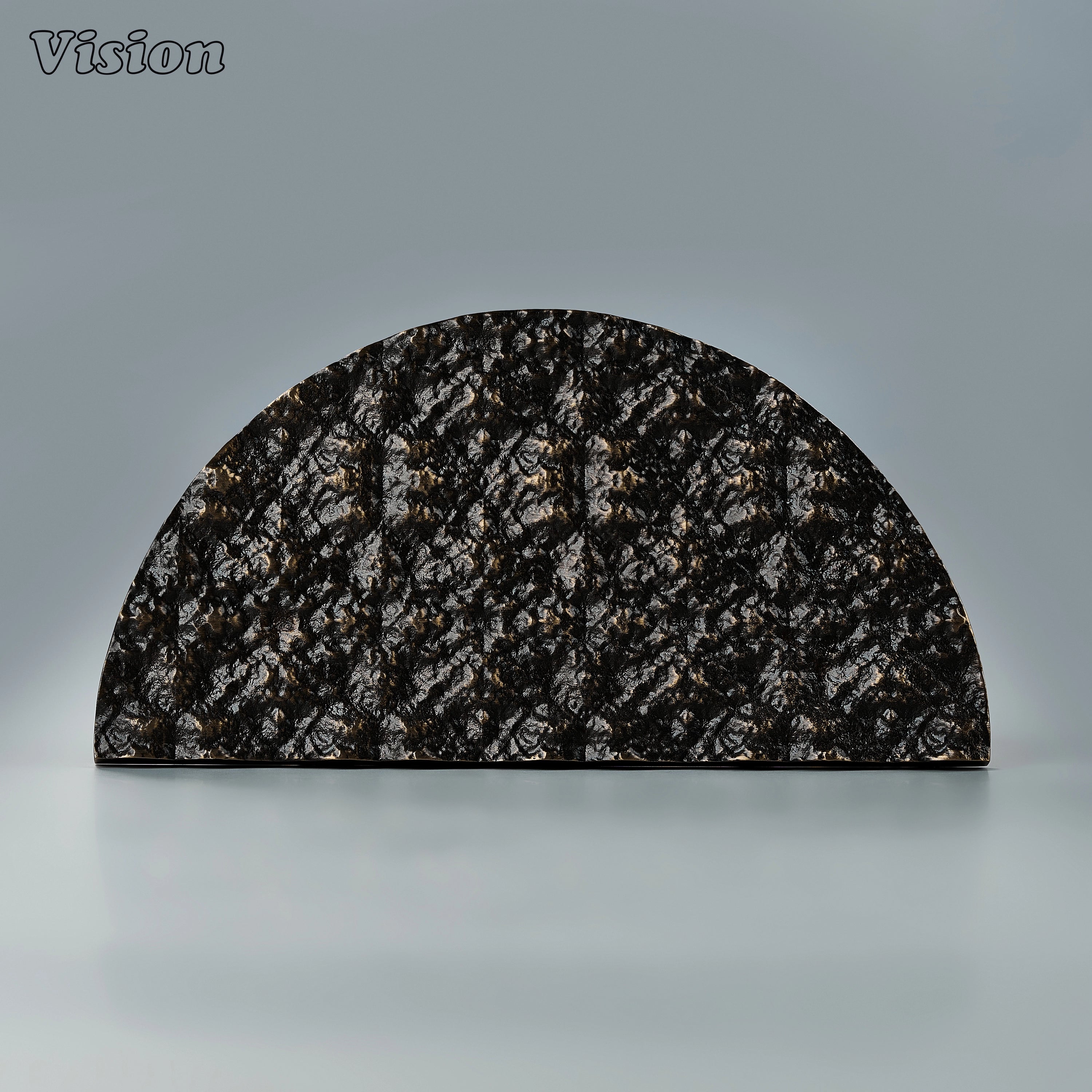 Antique Bronze premium brass half round pull handle with artisanal textured finish for statement furniture.
