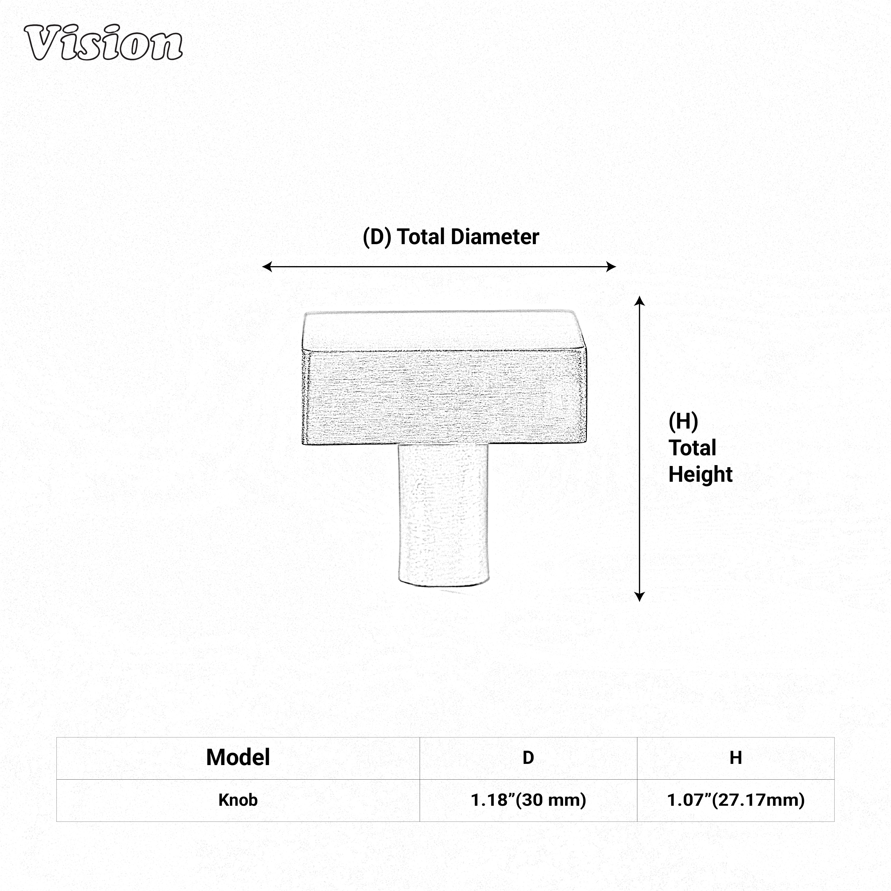 Gold plain profile square cabinet knob for drawers, cabinets, and closets
