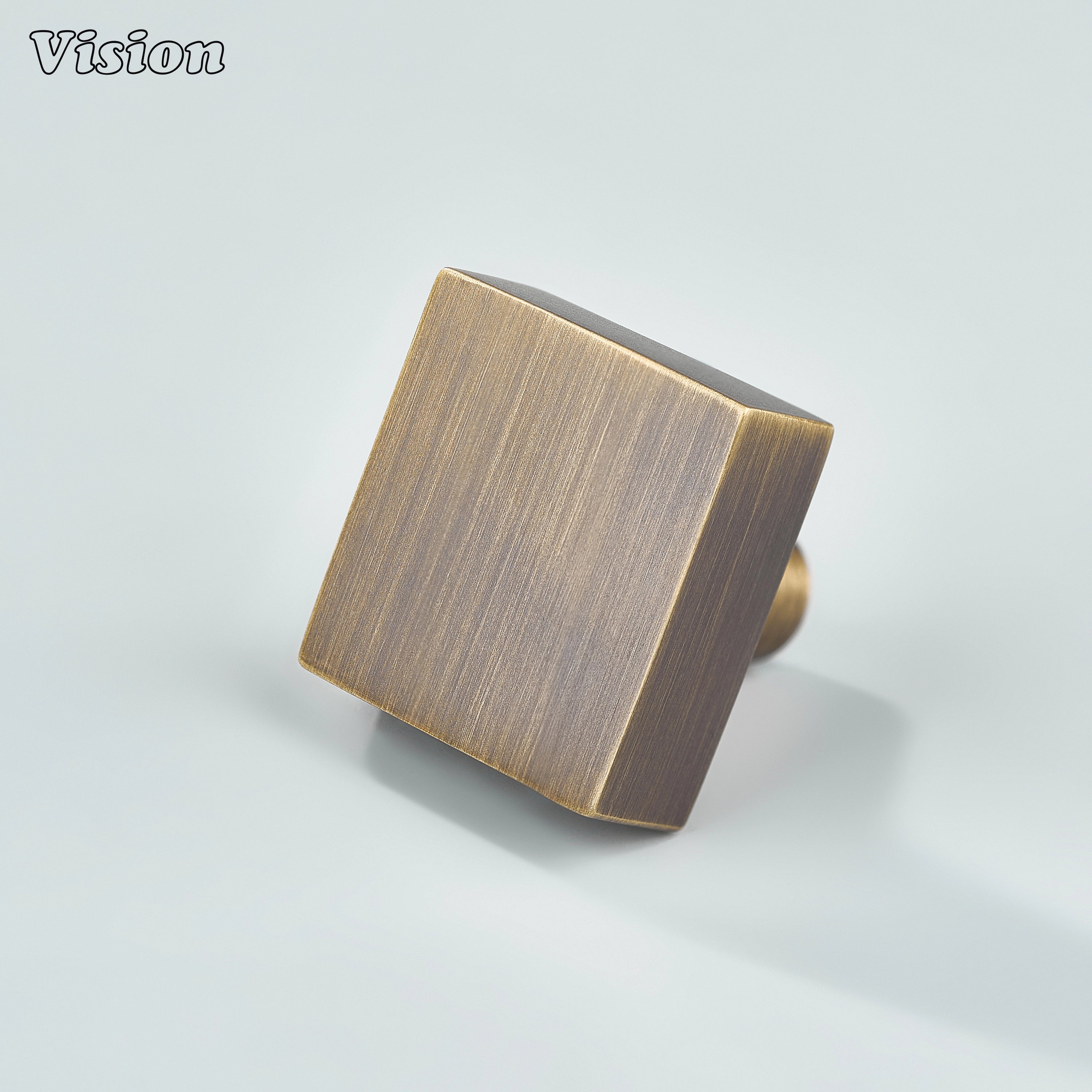 Antique Bronze square cabinet knob with plain flat top for classic kitchen cabinets